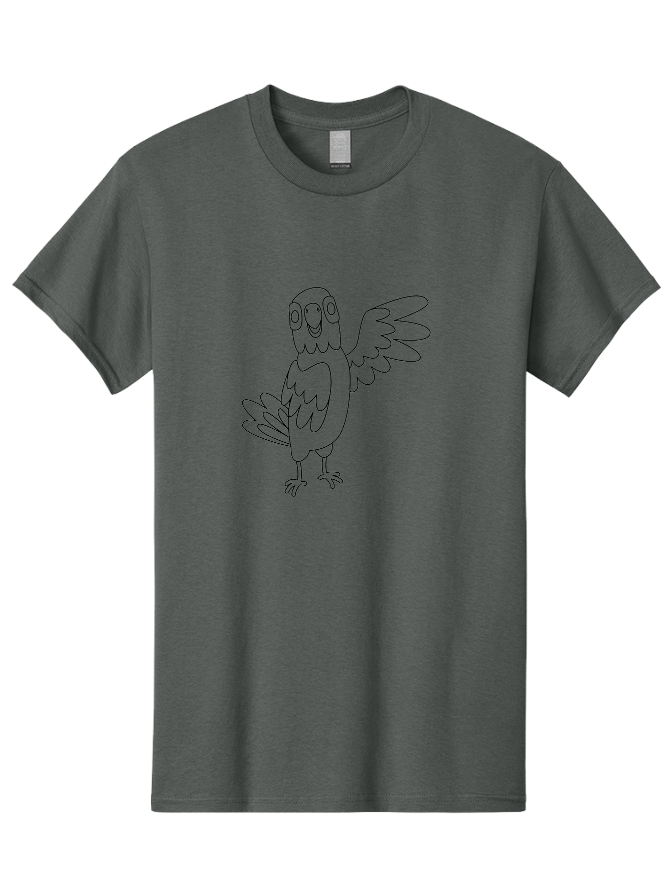 Parrot-7 Men'S Graphic Tee, 100% Cotton, Comfortable Casual Summer Wear, Machine Washable, Cartoon Parrot, Simple Drawing, Bird Illustration, Minimalist Design, Smiling Parrot, Tropical Bird, Winged Creature, Cute Animal, Graphic Icon Aab855 13