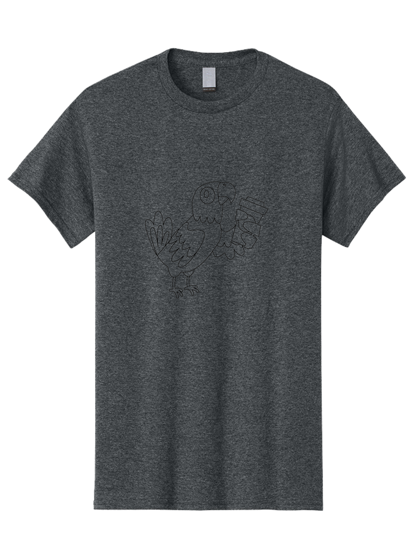 Parrot-Holding-Cups Men'S Graphic Tee, 100% Cotton, Comfortable Casual Summer Wear, Machine Washable, Parrot Holding Coffee, Coffee Lover, Bird With Coffee, Cartoon Parrot, Funny Parrot, Coffee Time Aab861 11