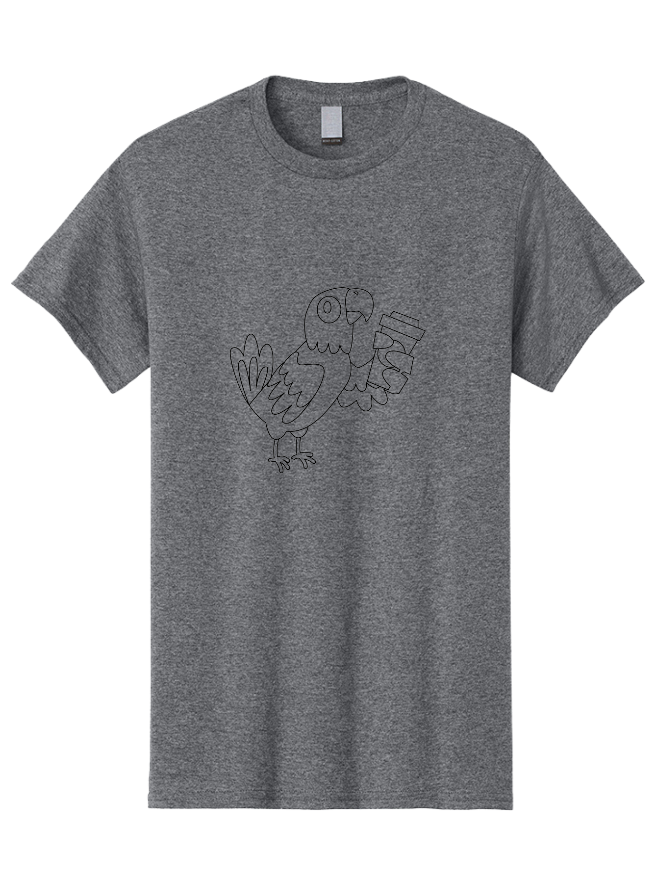 Parrot-Holding-Cups Men'S Graphic Tee, 100% Cotton, Comfortable Casual Summer Wear, Machine Washable, Parrot Holding Coffee, Coffee Lover, Bird With Coffee, Cartoon Parrot, Funny Parrot, Coffee Time Aab861 19