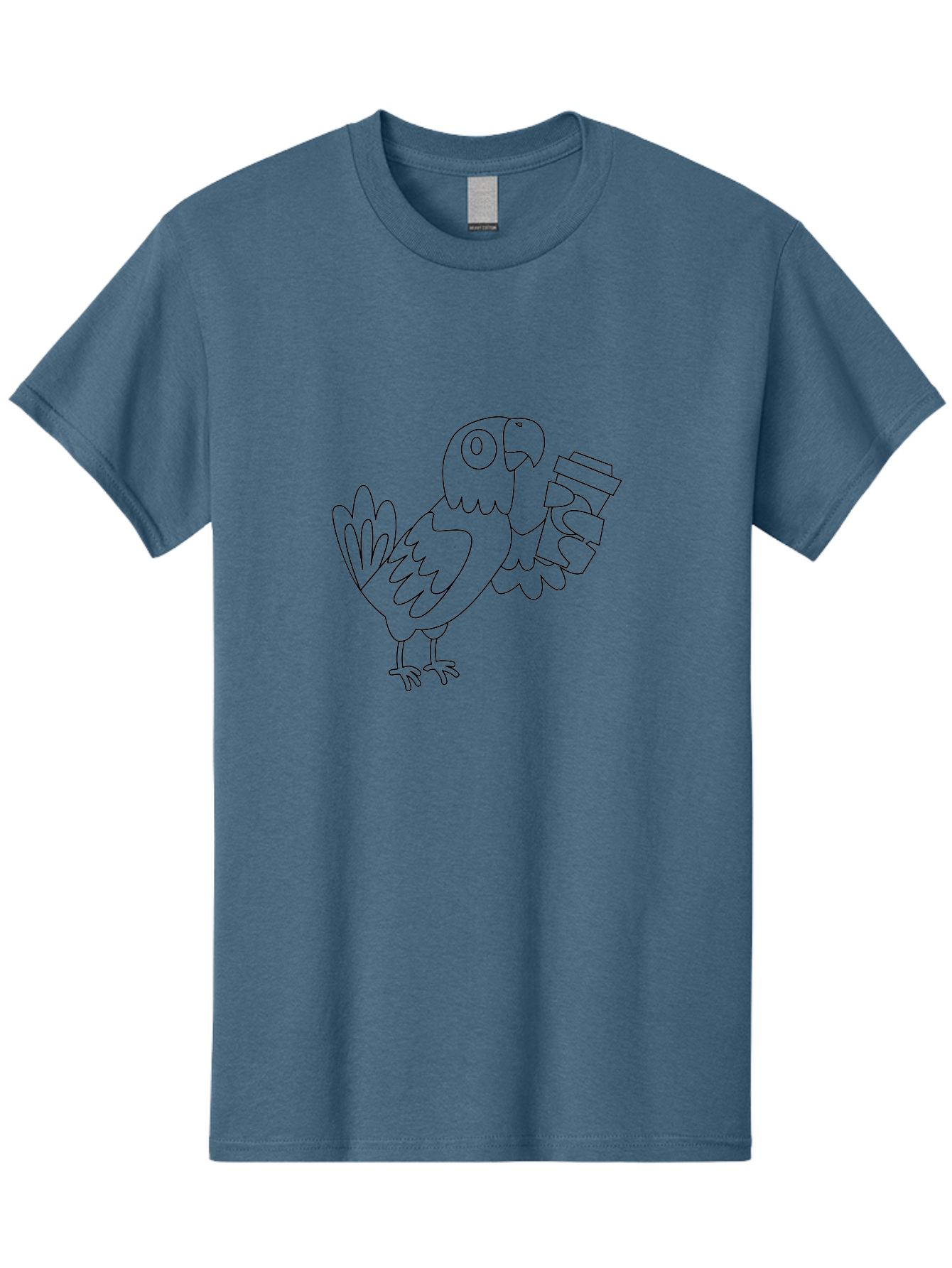 Parrot-Holding-Cups Men'S Graphic Tee, 100% Cotton, Comfortable Casual Summer Wear, Machine Washable, Parrot Holding Coffee, Coffee Lover, Bird With Coffee, Cartoon Parrot, Funny Parrot, Coffee Time Aab861 5
