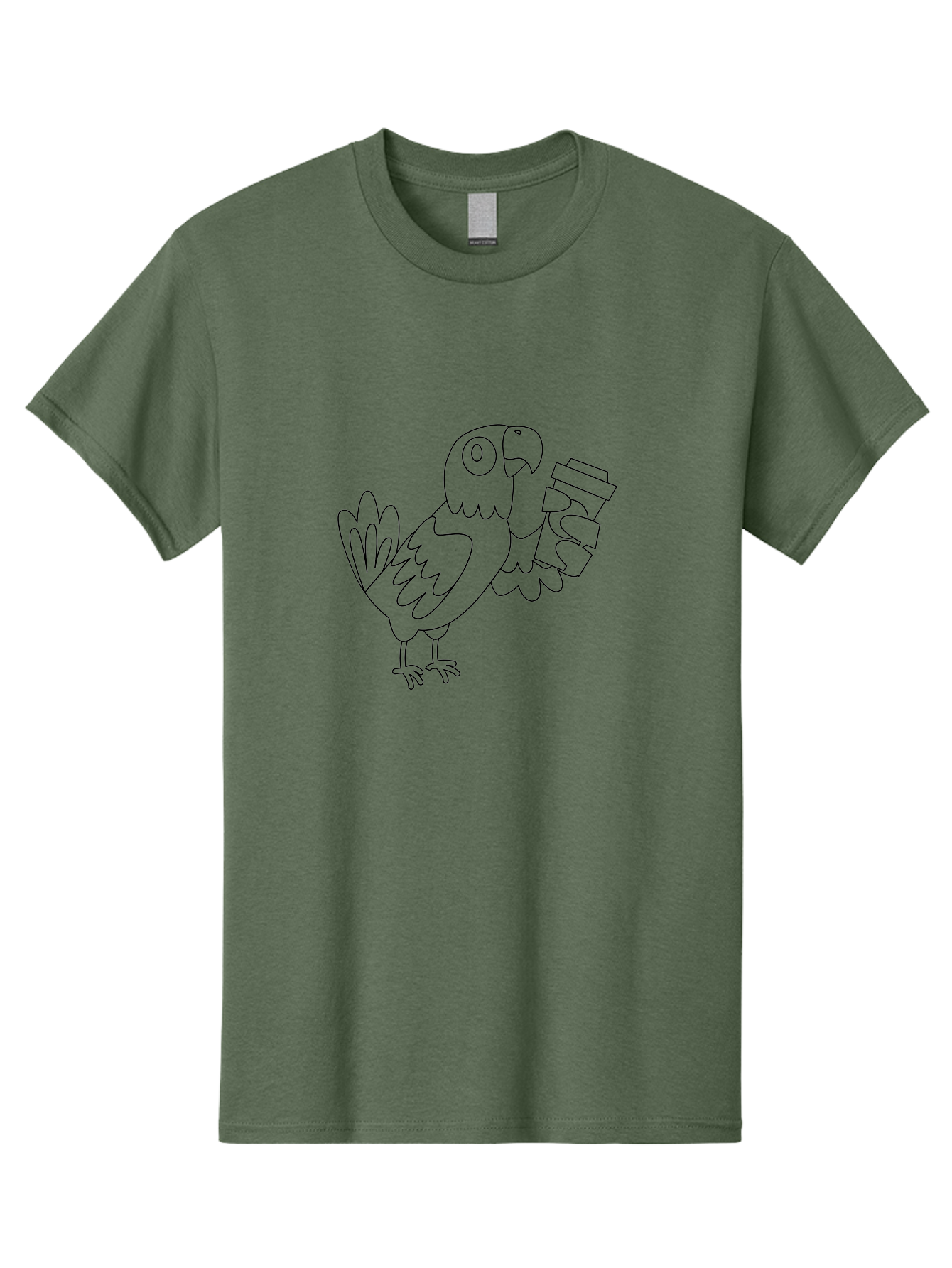 Parrot-Holding-Cups Men'S Graphic Tee, 100% Cotton, Comfortable Casual Summer Wear, Machine Washable, Parrot Holding Coffee, Coffee Lover, Bird With Coffee, Cartoon Parrot, Funny Parrot, Coffee Time Aab861 17