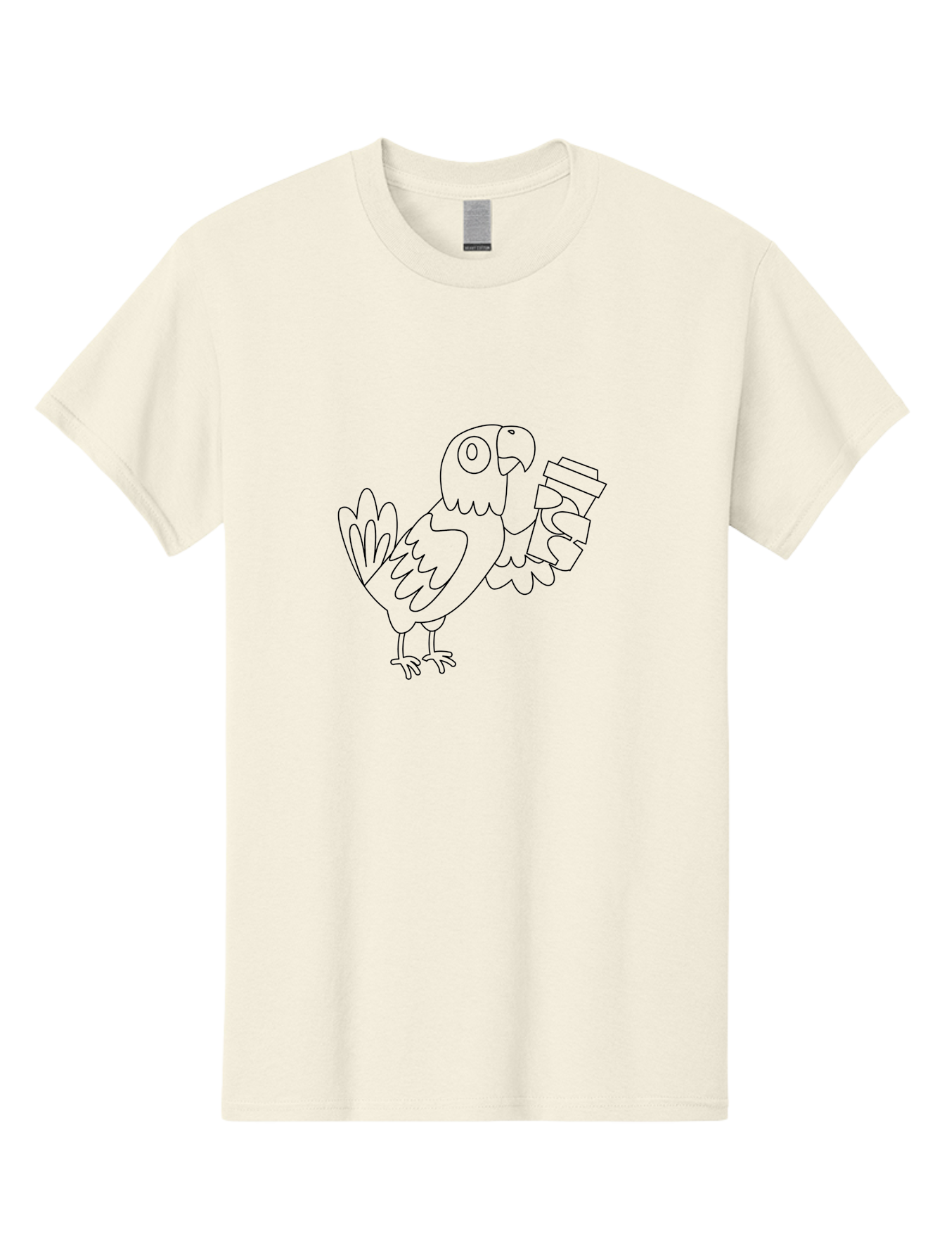 Parrot-Holding-Cups Men'S Graphic Tee, 100% Cotton, Comfortable Casual Summer Wear, Machine Washable, Parrot Holding Coffee, Coffee Lover, Bird With Coffee, Cartoon Parrot, Funny Parrot, Coffee Time Aab861 27