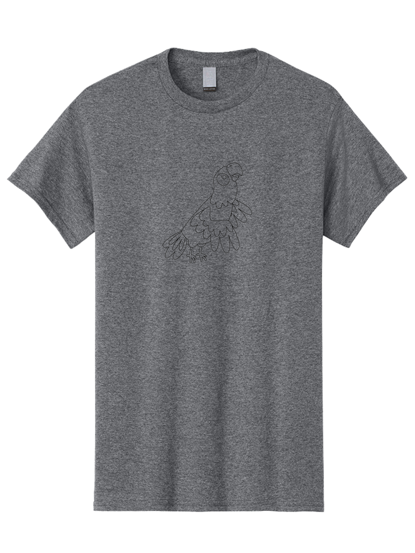 Parrot-Line-Art Men'S Graphic Tee, 100% Cotton, Comfortable Casual Summer Wear, Machine Washable, Parrot Illustration, Bird Outline, Simple Drawing, Cartoon Parrot, Vector Art, Bird Graphic, Minimalist Design, Simple Shapes, Line Art, Aab864 3