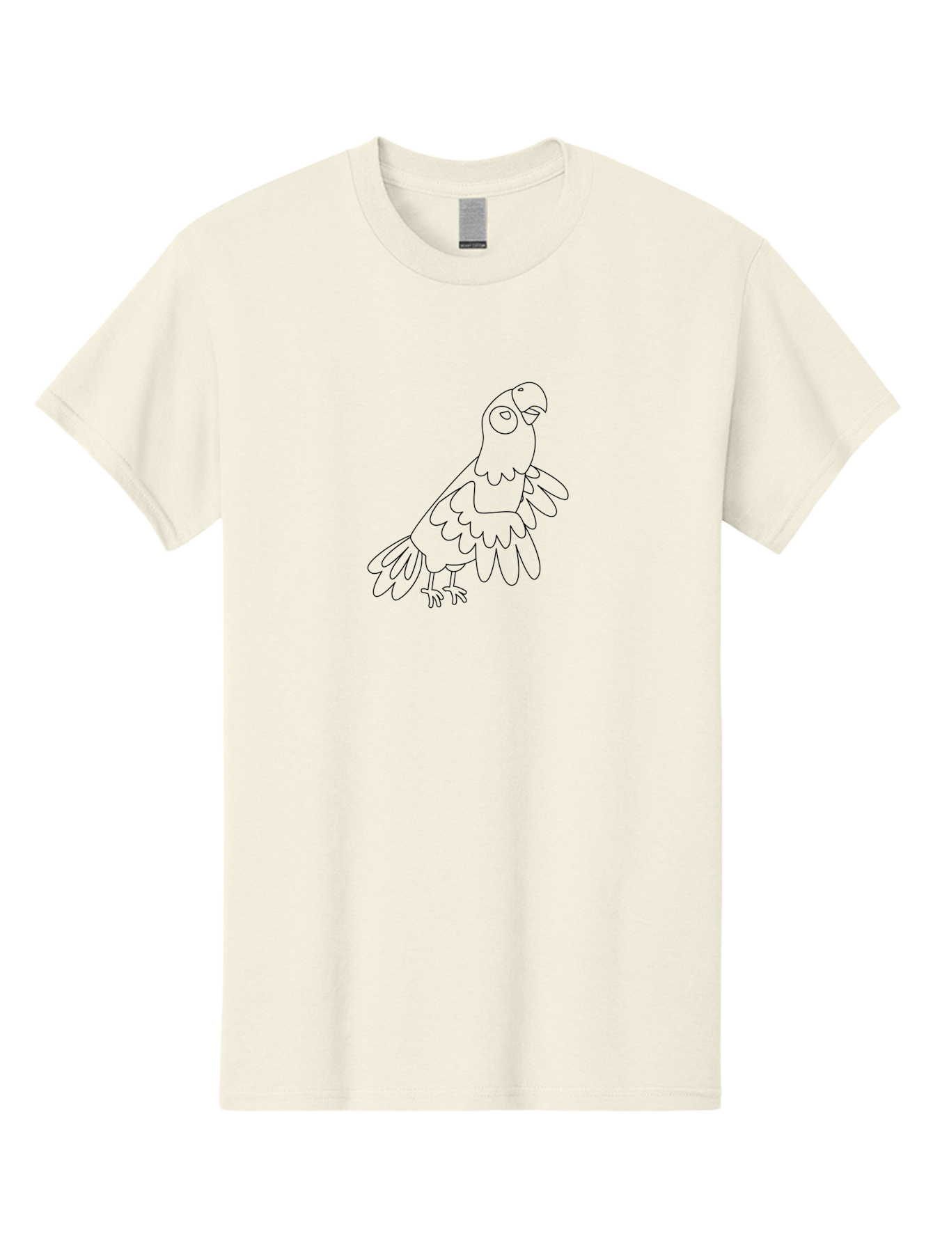 Parrot-Line-Art Men'S Graphic Tee, 100% Cotton, Comfortable Casual Summer Wear, Machine Washable, Parrot Illustration, Bird Outline, Simple Drawing, Cartoon Parrot, Vector Art, Bird Graphic, Minimalist Design, Simple Shapes, Line Art, Aab864 17