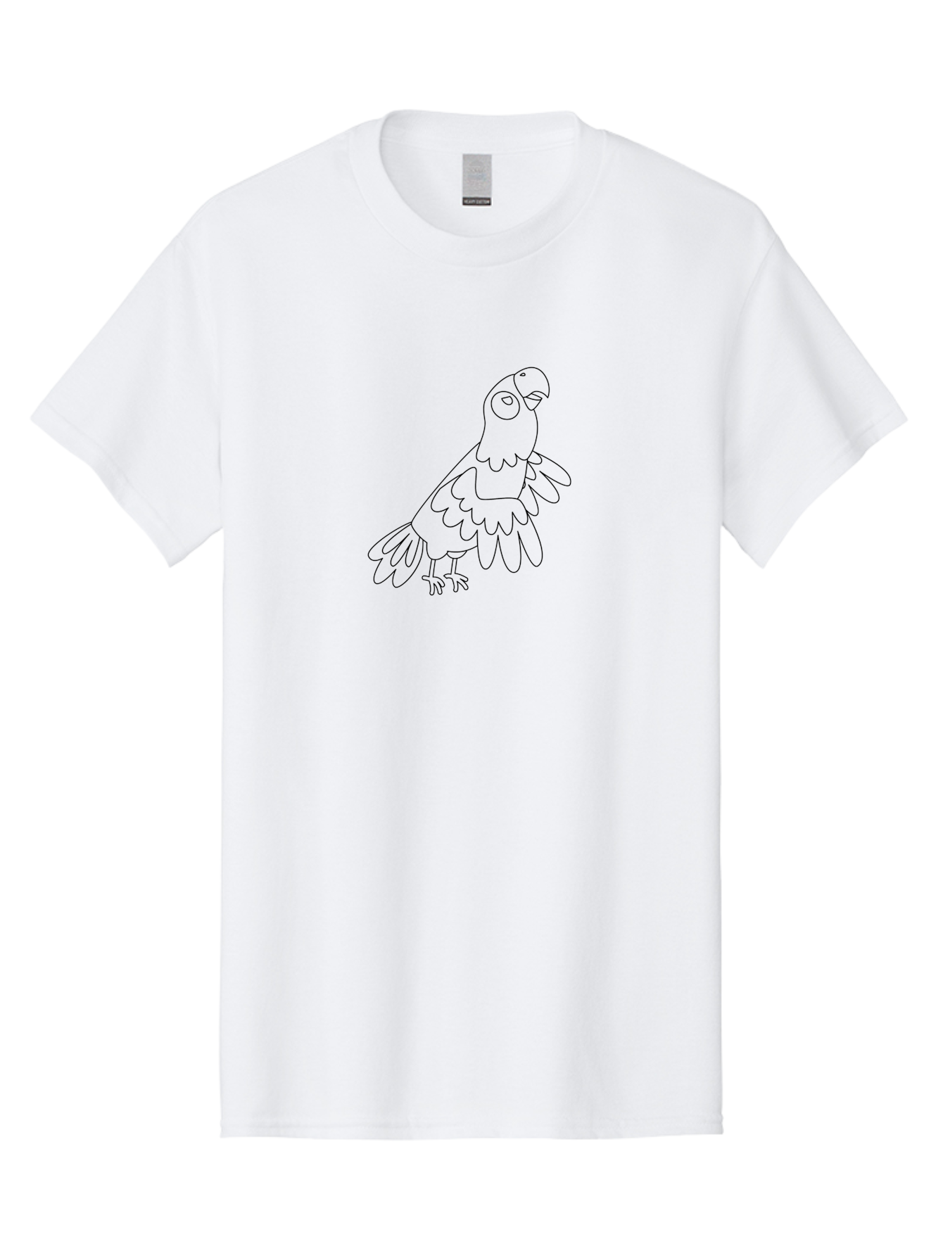Parrot-Line-Art Men'S Graphic Tee, 100% Cotton, Comfortable Casual Summer Wear, Machine Washable, Parrot Illustration, Bird Outline, Simple Drawing, Cartoon Parrot, Vector Art, Bird Graphic, Minimalist Design, Simple Shapes, Line Art, Aab864 11