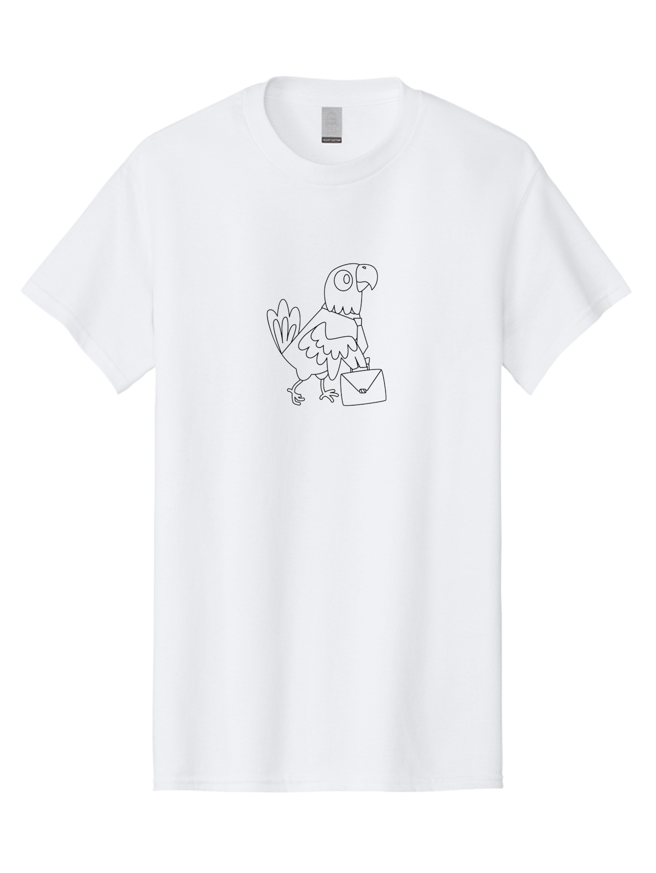 Parrot-With-Briefcase Men'S Graphic Tee, 100% Cotton, Comfortable Casual Summer Wear, Machine Washable, Parrot Holding Briefcase, Cartoon Character, Office Worker, Humorous Illustration, Bird With Tie, Quirky Design, Funny Animal, Aab867 17