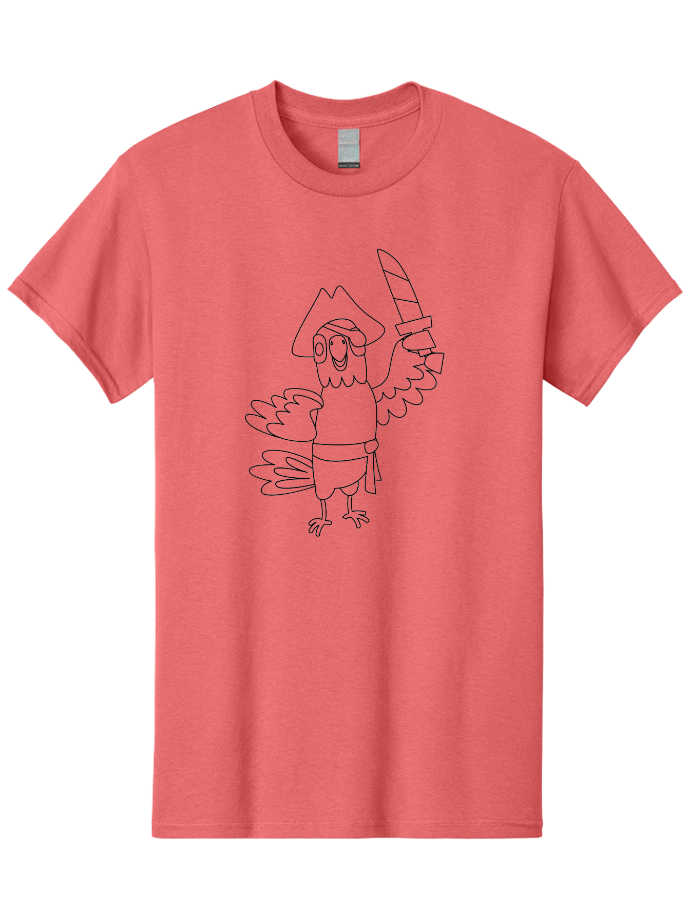 Pirate-Parrot-2 Men'S Graphic Tee, 100% Cotton, Comfortable Casual Summer Wear, Machine Washable, Cartoon Parrot, Pirate Character, Swashbuckling Adventure, Pirate Hat, Sword, Pirate Costume, Comedic Illustration, Swashbuckler, Pirate Theme, Aab875 21