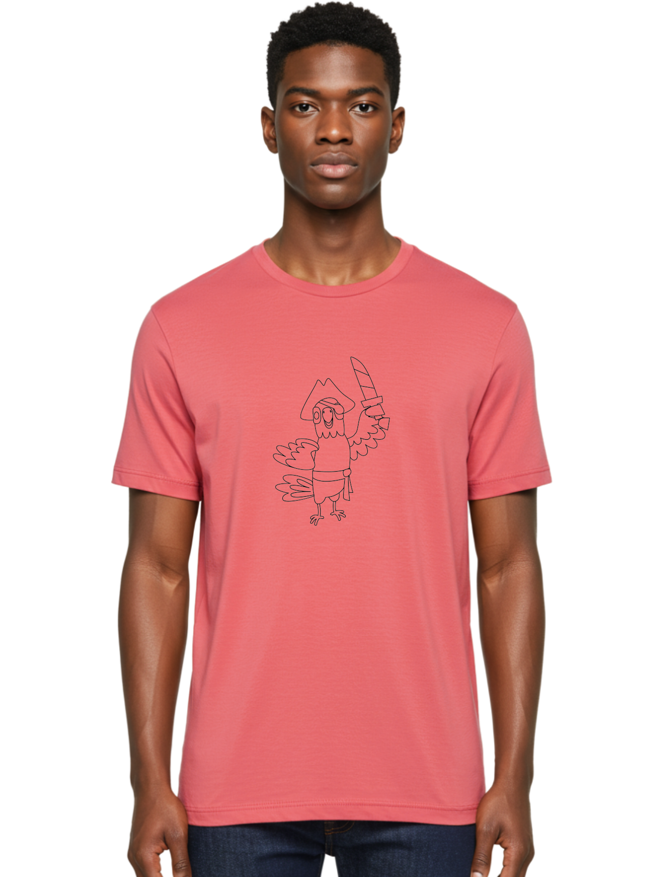 Pirate-Parrot-2 Men'S Graphic Tee, 100% Cotton, Comfortable Casual Summer Wear, Machine Washable, Cartoon Parrot, Pirate Character, Swashbuckling Adventure, Pirate Hat, Sword, Pirate Costume, Comedic Illustration, Swashbuckler, Pirate Theme, Aab875 22