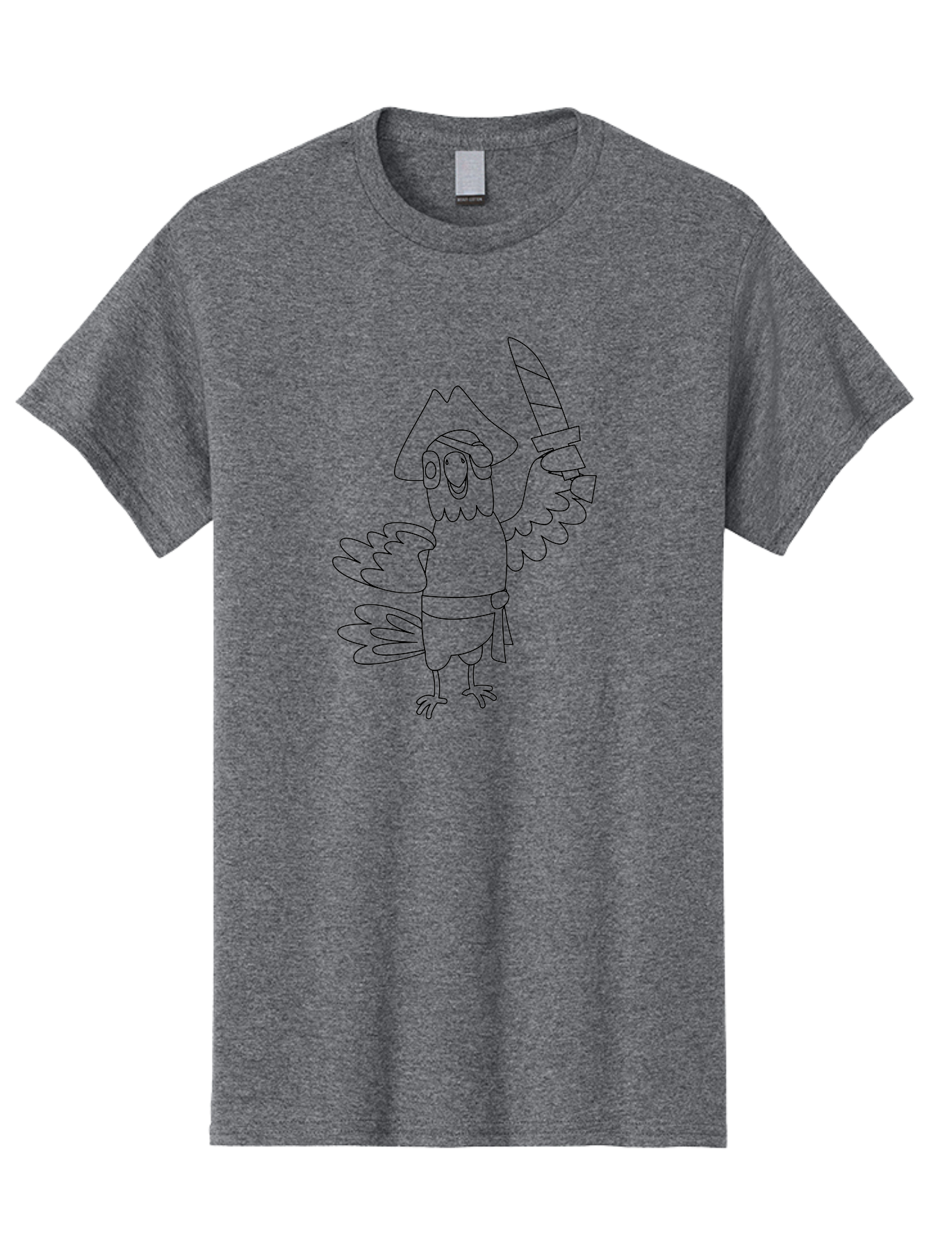 Pirate-Parrot-2 Men'S Graphic Tee, 100% Cotton, Comfortable Casual Summer Wear, Machine Washable, Cartoon Parrot, Pirate Character, Swashbuckling Adventure, Pirate Hat, Sword, Pirate Costume, Comedic Illustration, Swashbuckler, Pirate Theme, Aab875 13