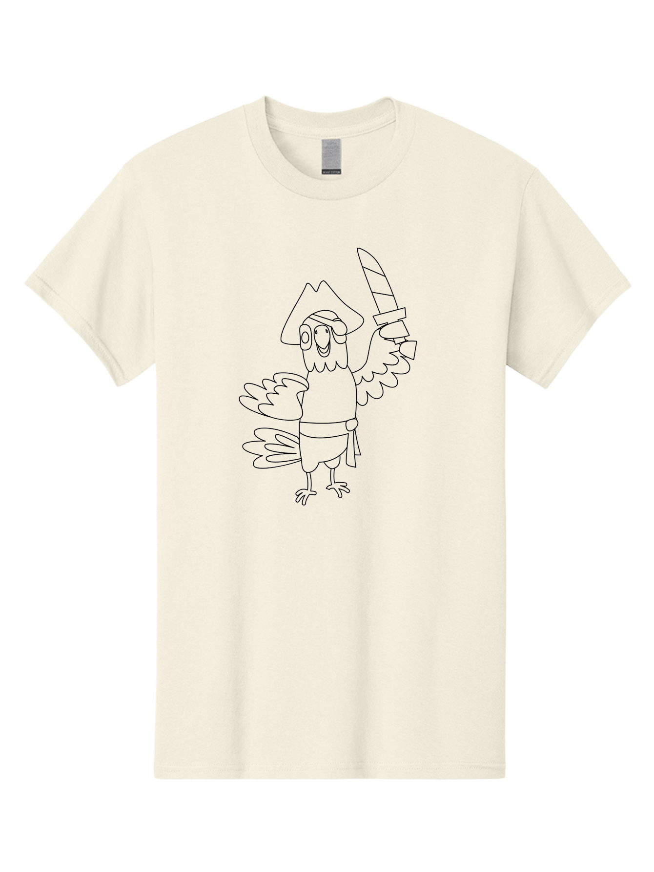 Pirate-Parrot-2 Men'S Graphic Tee, 100% Cotton, Comfortable Casual Summer Wear, Machine Washable, Cartoon Parrot, Pirate Character, Swashbuckling Adventure, Pirate Hat, Sword, Pirate Costume, Comedic Illustration, Swashbuckler, Pirate Theme, Aab875 15