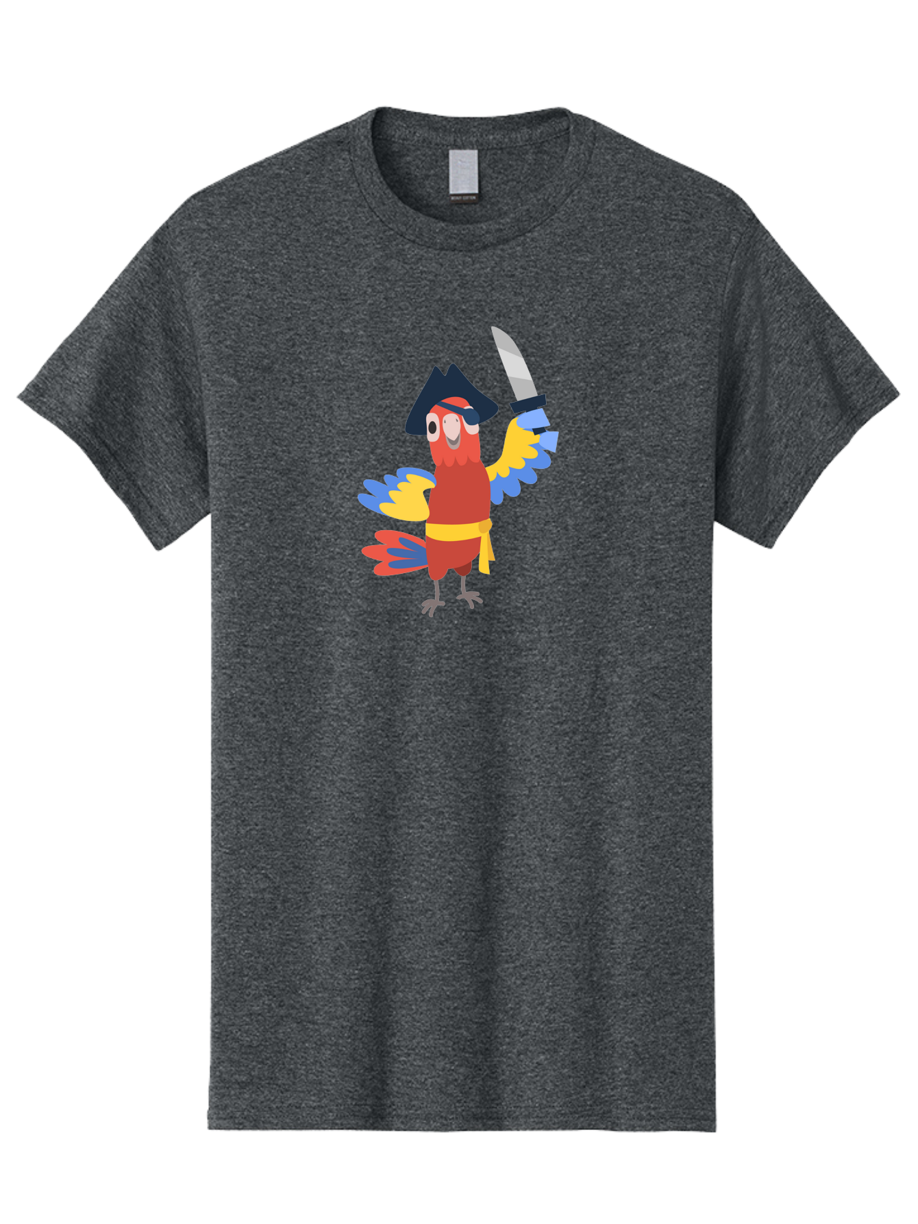 Pirate-Parrot Men'S Graphic Tee, 100% Cotton, Comfortable Casual Summer Wear, Machine Washable, Colorful Parrot Pirate, Pirate Bird Character, Swashbuckling Parrot, Pirate Hat, Pirate Sword, Cartoon Parrot, Pirate Costume, Red Parrot, Aab876 23