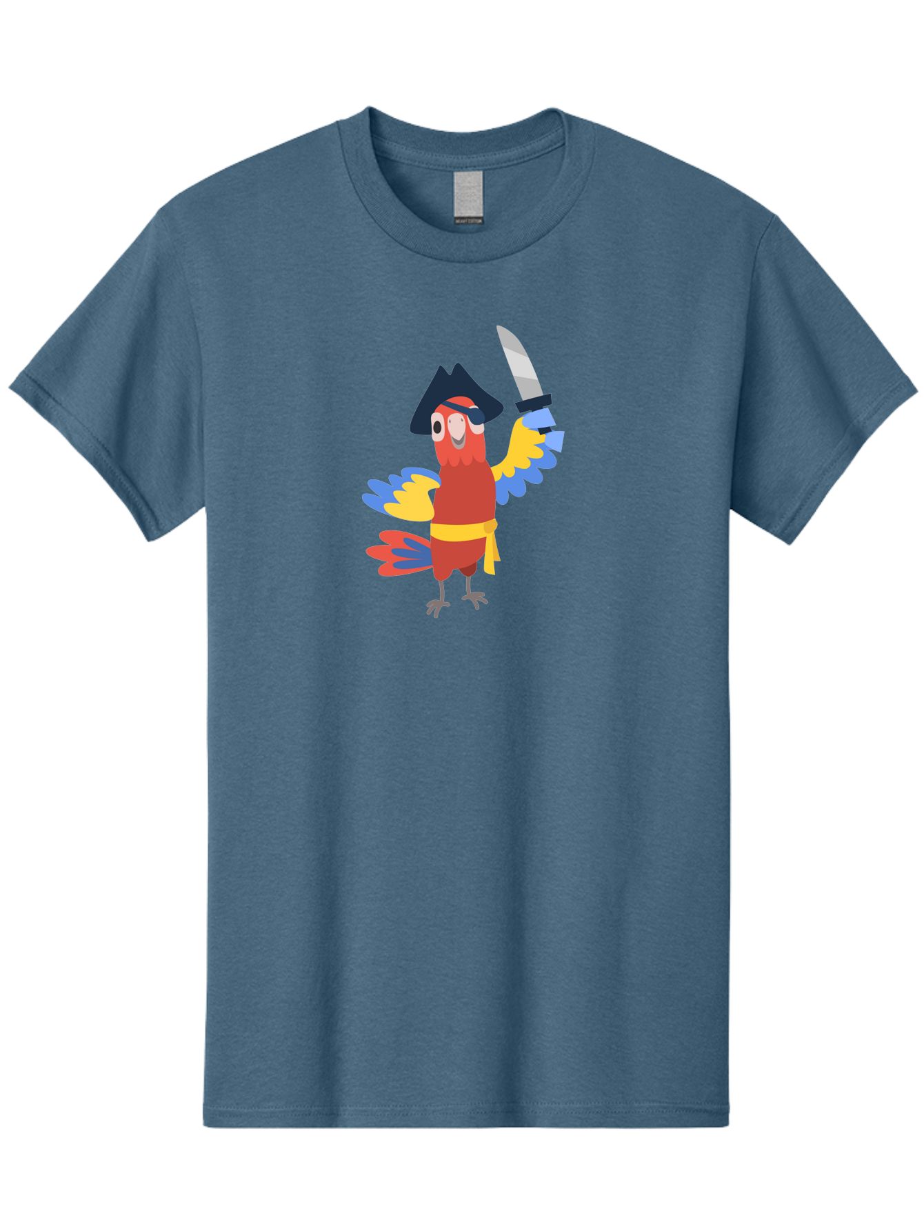 Pirate-Parrot Men'S Graphic Tee, 100% Cotton, Comfortable Casual Summer Wear, Machine Washable, Colorful Parrot Pirate, Pirate Bird Character, Swashbuckling Parrot, Pirate Hat, Pirate Sword, Cartoon Parrot, Pirate Costume, Red Parrot, Aab876 17