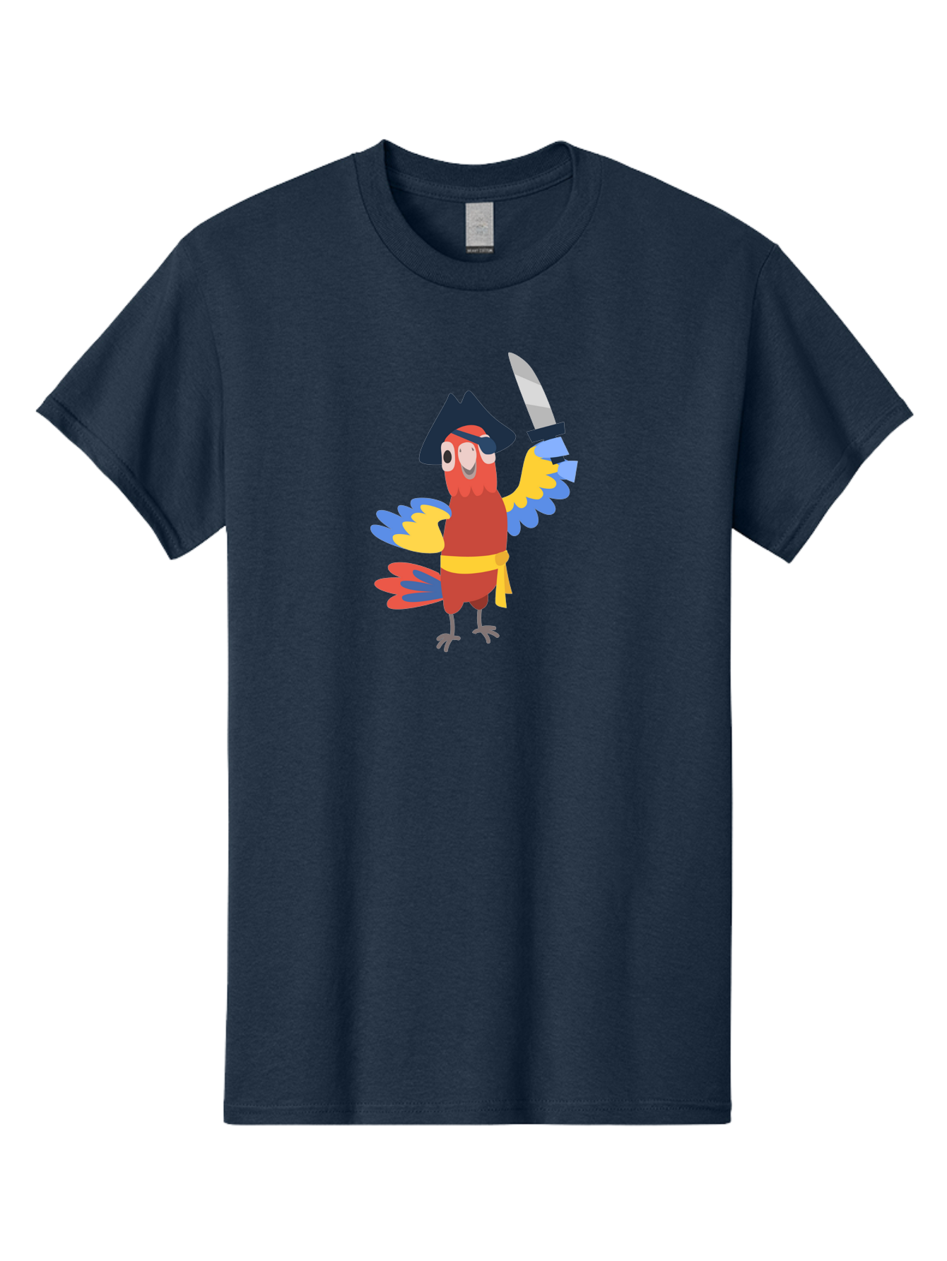 Pirate-Parrot Men'S Graphic Tee, 100% Cotton, Comfortable Casual Summer Wear, Machine Washable, Colorful Parrot Pirate, Pirate Bird Character, Swashbuckling Parrot, Pirate Hat, Pirate Sword, Cartoon Parrot, Pirate Costume, Red Parrot, Aab876 13