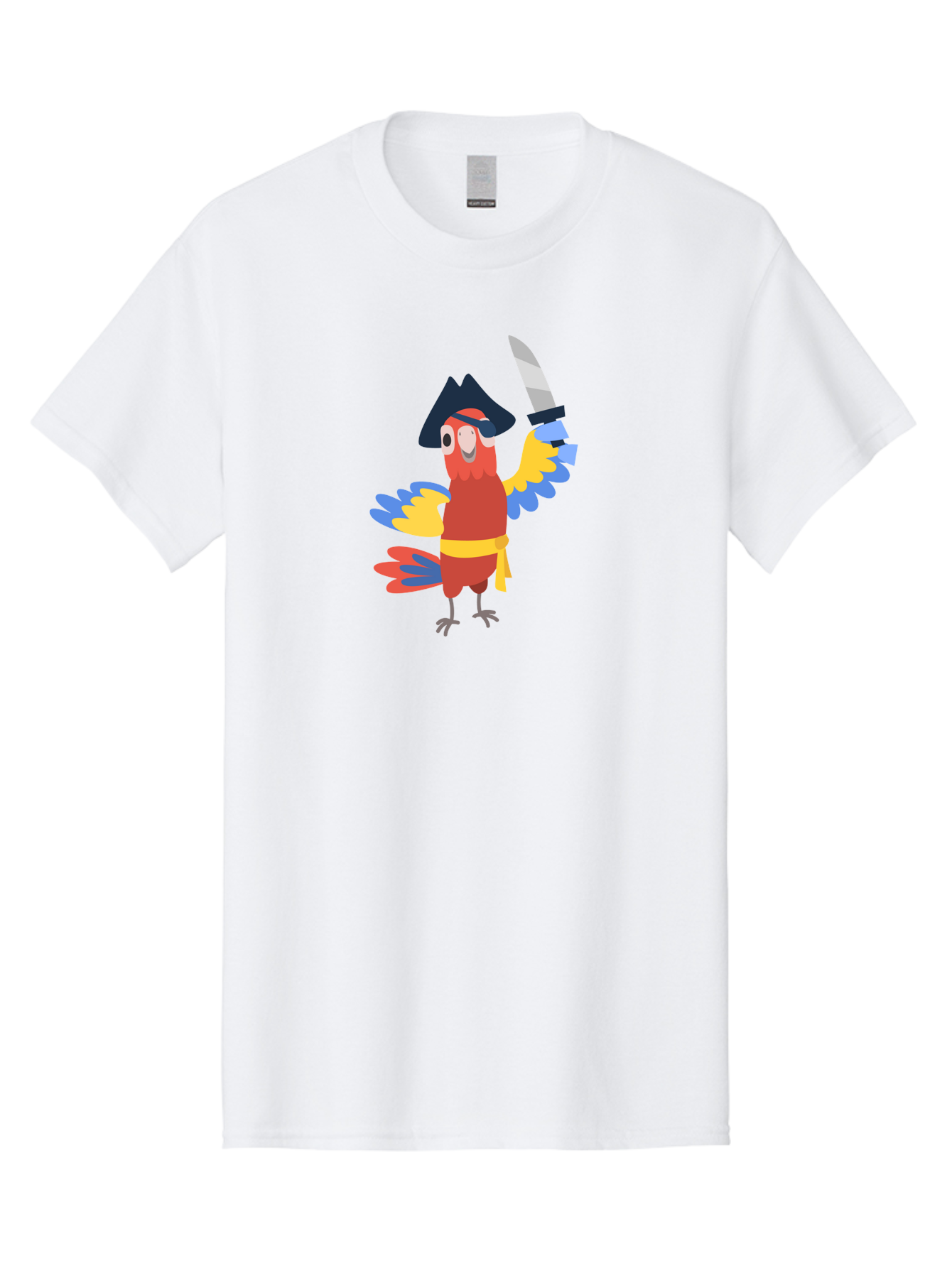 Pirate-Parrot Men'S Graphic Tee, 100% Cotton, Comfortable Casual Summer Wear, Machine Washable, Colorful Parrot Pirate, Pirate Bird Character, Swashbuckling Parrot, Pirate Hat, Pirate Sword, Cartoon Parrot, Pirate Costume, Red Parrot, Aab876 29