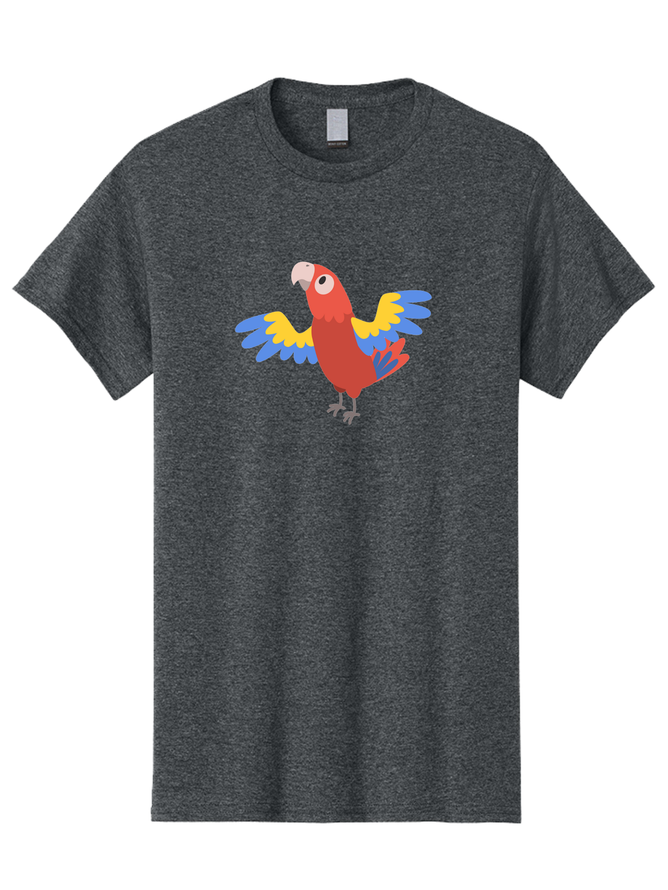 Red-Parrot-3 Men'S Graphic Tee, 100% Cotton, Comfortable Casual Summer Wear, Machine Washable, Vibrant Red Parrot, Colorful Bird, Blue And Yellow Wings, Cartoon Illustration, Playful Parrot, Tropical Bird, Animal Art, Red Feathers, Aab879 23