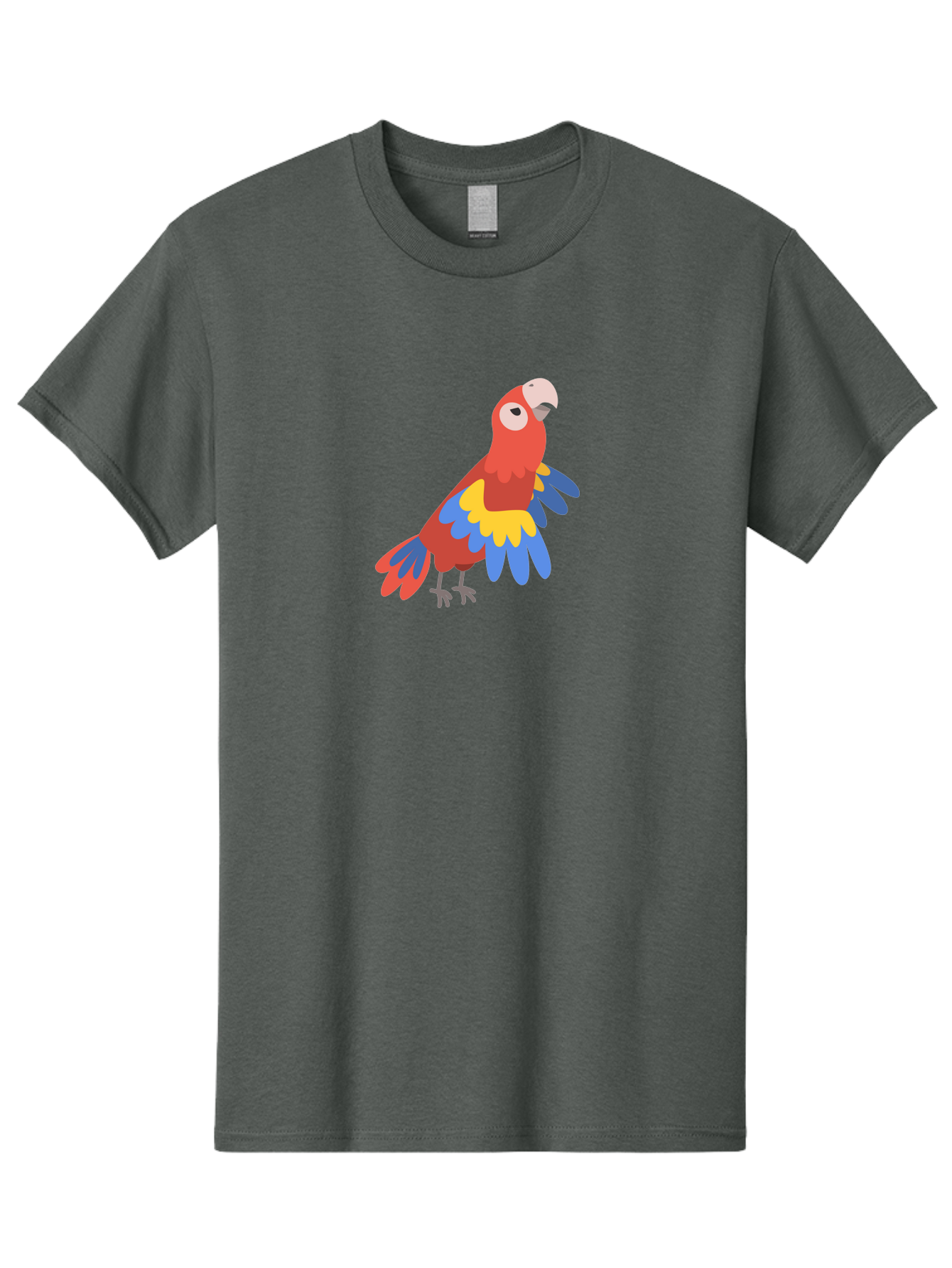 Red-Parrot-4 Men'S Graphic Tee, 100% Cotton, Comfortable Casual Summer Wear, Machine Washable, Colorful Parrot, Vibrant Red, Blue And Yellow Feathers, Cartoon Bird, Tropical Wildlife, Exotic Pet, Playful Creature, Fun Illustration Aab880 11