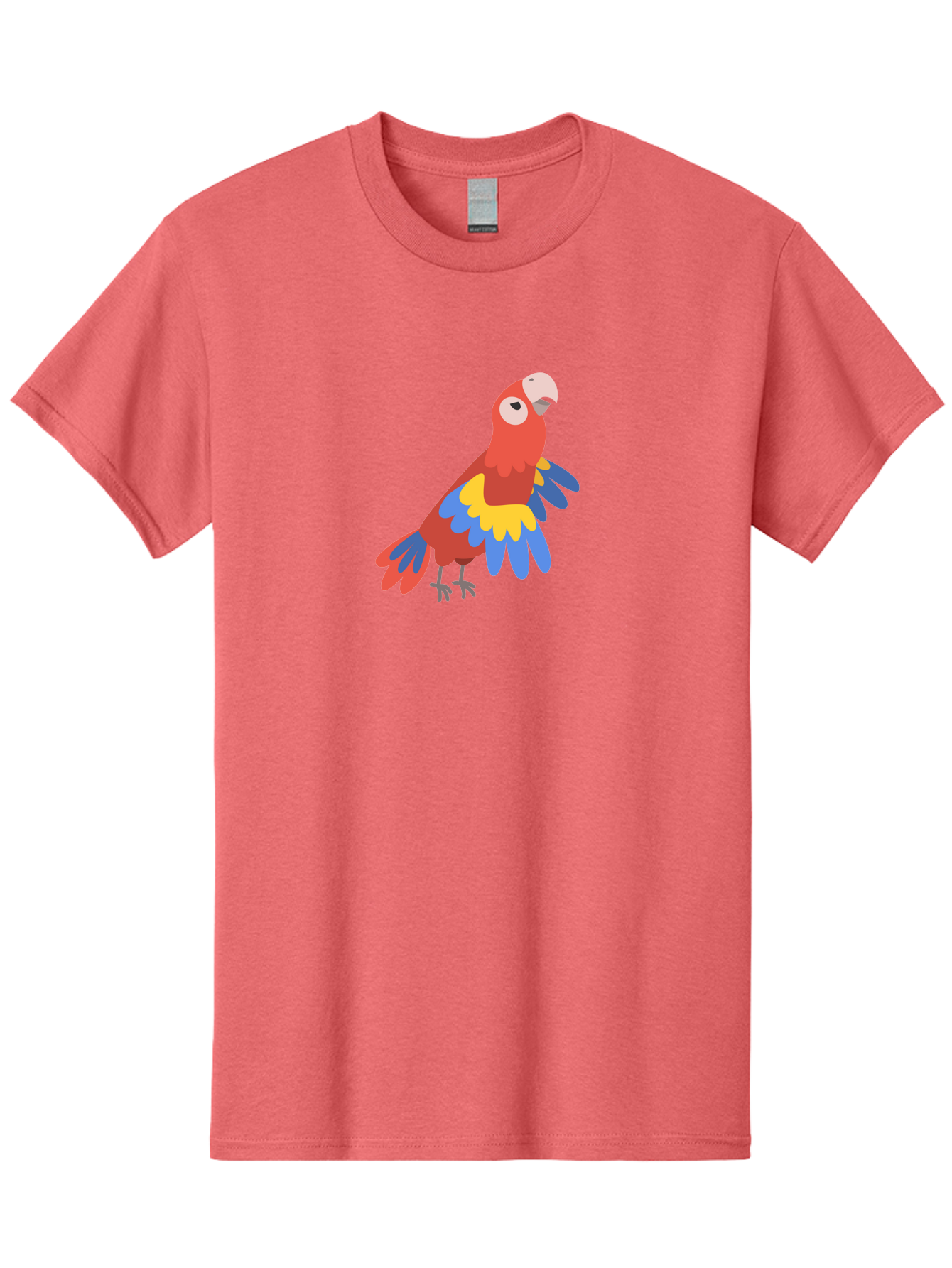 Red-Parrot-4 Men'S Graphic Tee, 100% Cotton, Comfortable Casual Summer Wear, Machine Washable, Colorful Parrot, Vibrant Red, Blue And Yellow Feathers, Cartoon Bird, Tropical Wildlife, Exotic Pet, Playful Creature, Fun Illustration Aab880 15