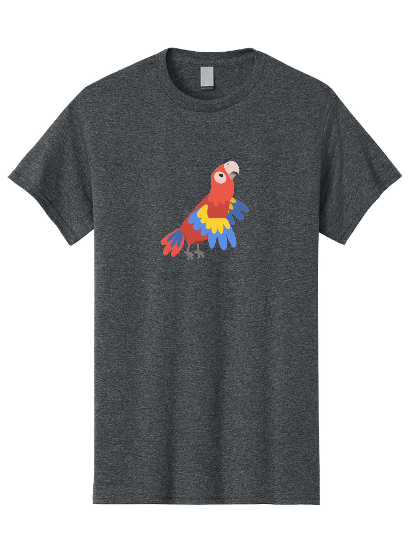 Red-Parrot-4 Men'S Graphic Tee, 100% Cotton, Comfortable Casual Summer Wear, Machine Washable, Colorful Parrot, Vibrant Red, Blue And Yellow Feathers, Cartoon Bird, Tropical Wildlife, Exotic Pet, Playful Creature, Fun Illustration Aab880 1