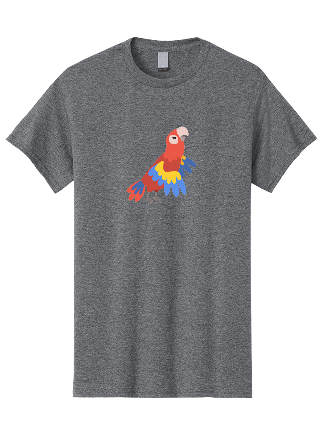 Red-Parrot-4 Men'S Graphic Tee, 100% Cotton, Comfortable Casual Summer Wear, Machine Washable, Colorful Parrot, Vibrant Red, Blue And Yellow Feathers, Cartoon Bird, Tropical Wildlife, Exotic Pet, Playful Creature, Fun Illustration Aab880 19