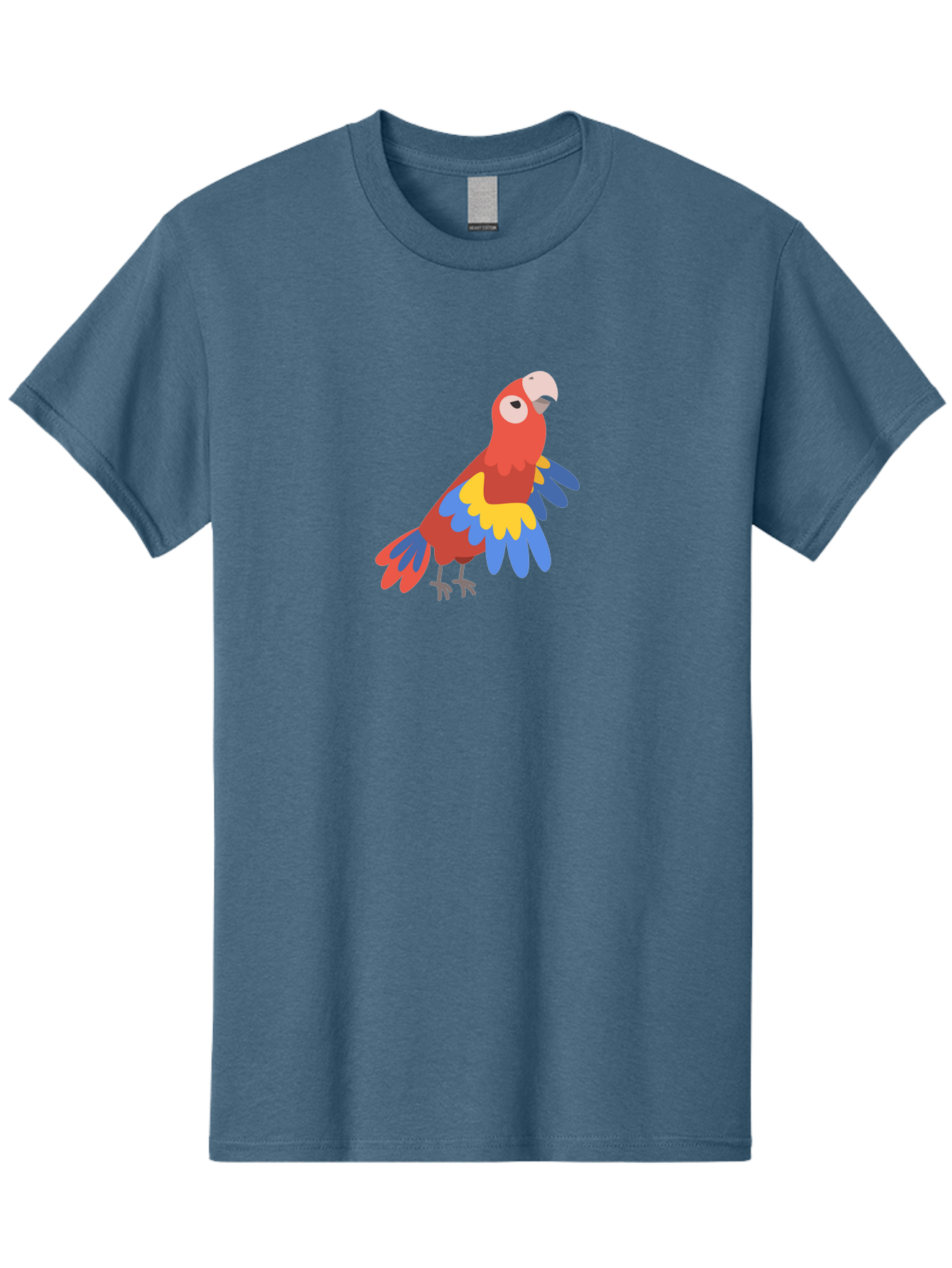 Red-Parrot-4 Men'S Graphic Tee, 100% Cotton, Comfortable Casual Summer Wear, Machine Washable, Colorful Parrot, Vibrant Red, Blue And Yellow Feathers, Cartoon Bird, Tropical Wildlife, Exotic Pet, Playful Creature, Fun Illustration Aab880 7
