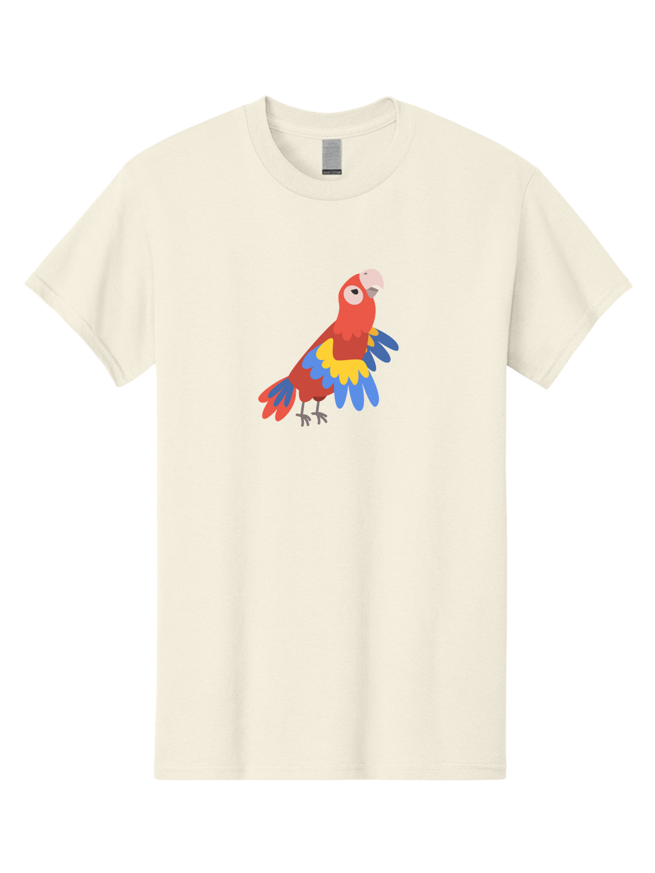 Red-Parrot-4 Men'S Graphic Tee, 100% Cotton, Comfortable Casual Summer Wear, Machine Washable, Colorful Parrot, Vibrant Red, Blue And Yellow Feathers, Cartoon Bird, Tropical Wildlife, Exotic Pet, Playful Creature, Fun Illustration Aab880 17