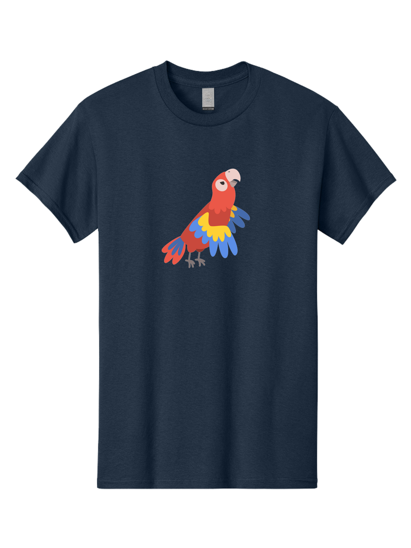 Red-Parrot-4 Men'S Graphic Tee, 100% Cotton, Comfortable Casual Summer Wear, Machine Washable, Colorful Parrot, Vibrant Red, Blue And Yellow Feathers, Cartoon Bird, Tropical Wildlife, Exotic Pet, Playful Creature, Fun Illustration Aab880 27