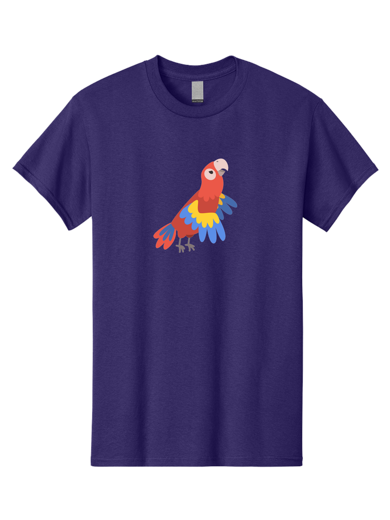 Red-Parrot-4 Men'S Graphic Tee, 100% Cotton, Comfortable Casual Summer Wear, Machine Washable, Colorful Parrot, Vibrant Red, Blue And Yellow Feathers, Cartoon Bird, Tropical Wildlife, Exotic Pet, Playful Creature, Fun Illustration Aab880 25