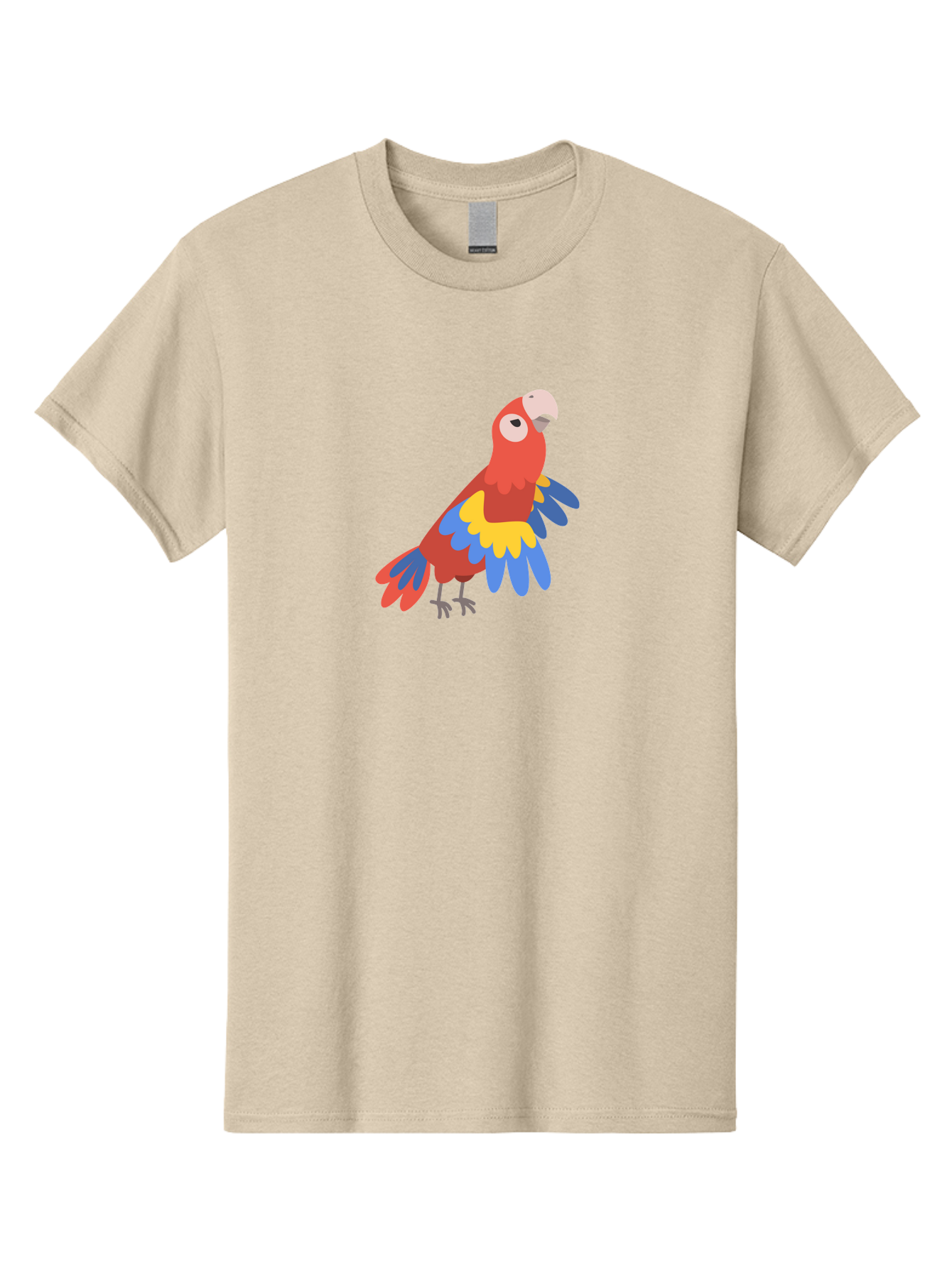 Red-Parrot-4 Men'S Graphic Tee, 100% Cotton, Comfortable Casual Summer Wear, Machine Washable, Colorful Parrot, Vibrant Red, Blue And Yellow Feathers, Cartoon Bird, Tropical Wildlife, Exotic Pet, Playful Creature, Fun Illustration Aab880 29