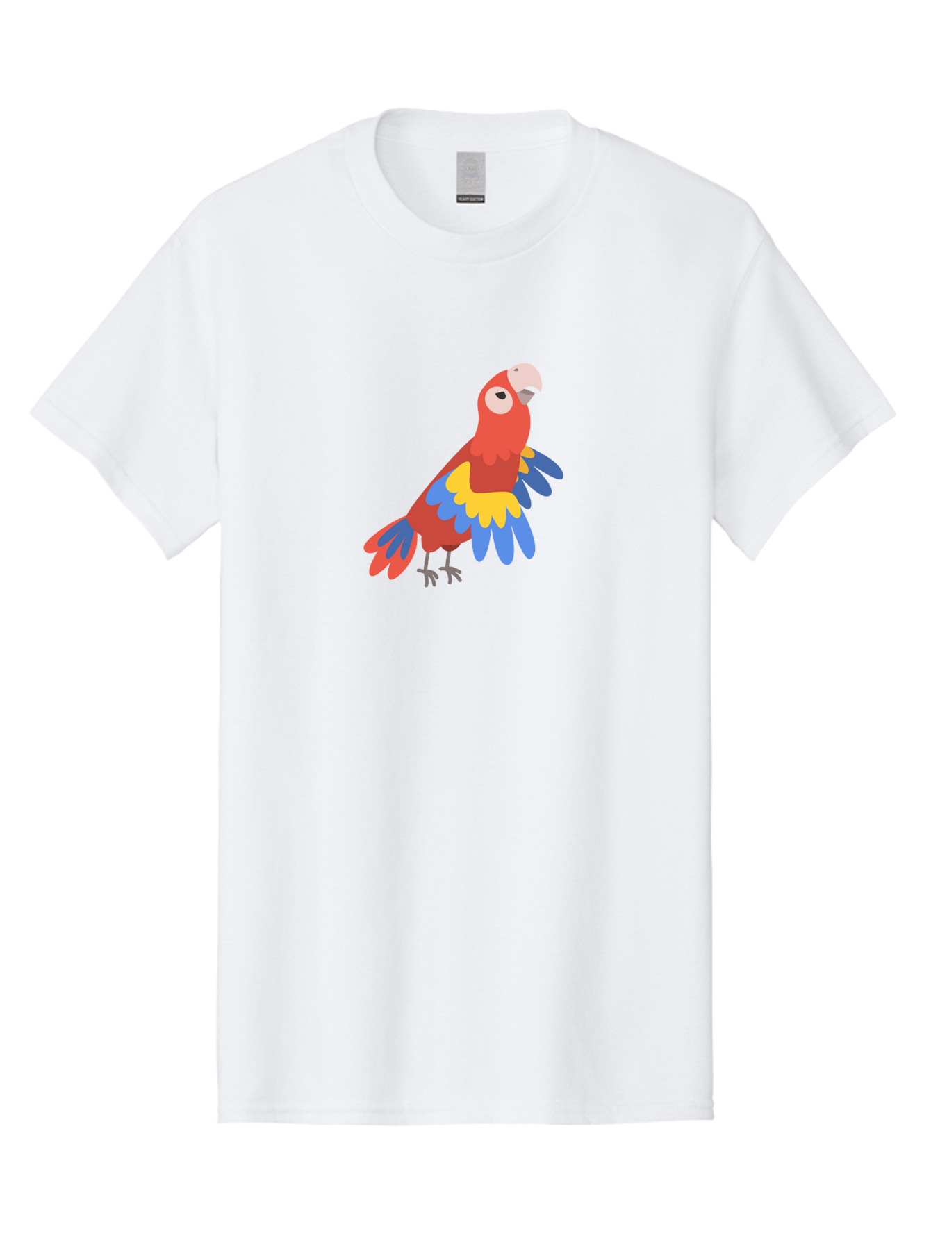 Red-Parrot-4 Men'S Graphic Tee, 100% Cotton, Comfortable Casual Summer Wear, Machine Washable, Colorful Parrot, Vibrant Red, Blue And Yellow Feathers, Cartoon Bird, Tropical Wildlife, Exotic Pet, Playful Creature, Fun Illustration Aab880 23