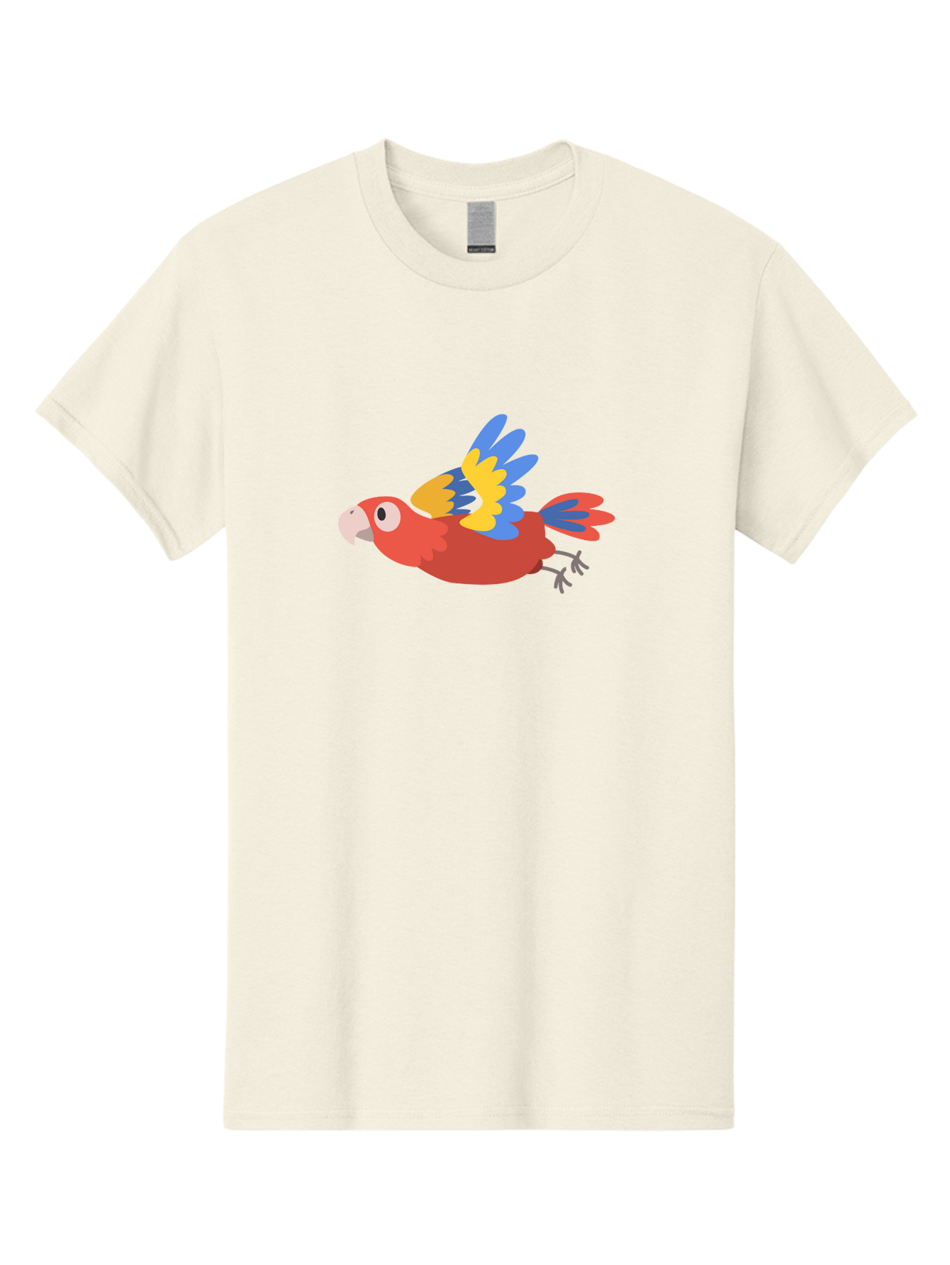 Red-Parrot Men'S Graphic Tee, 100% Cotton, Comfortable Casual Summer Wear, Machine Washable, Colorful Parrot, Vibrant Red, Blue And Yellow Wings, Cartoon Bird, Tropical Bird, Flying Macaw, Parrot In Flight, Exotic Bird, Winged Creature, Aab881 15