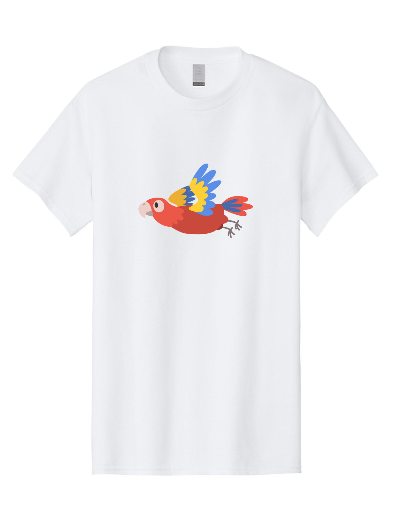 Red-Parrot Men'S Graphic Tee, 100% Cotton, Comfortable Casual Summer Wear, Machine Washable, Colorful Parrot, Vibrant Red, Blue And Yellow Wings, Cartoon Bird, Tropical Bird, Flying Macaw, Parrot In Flight, Exotic Bird, Winged Creature, Aab881 11