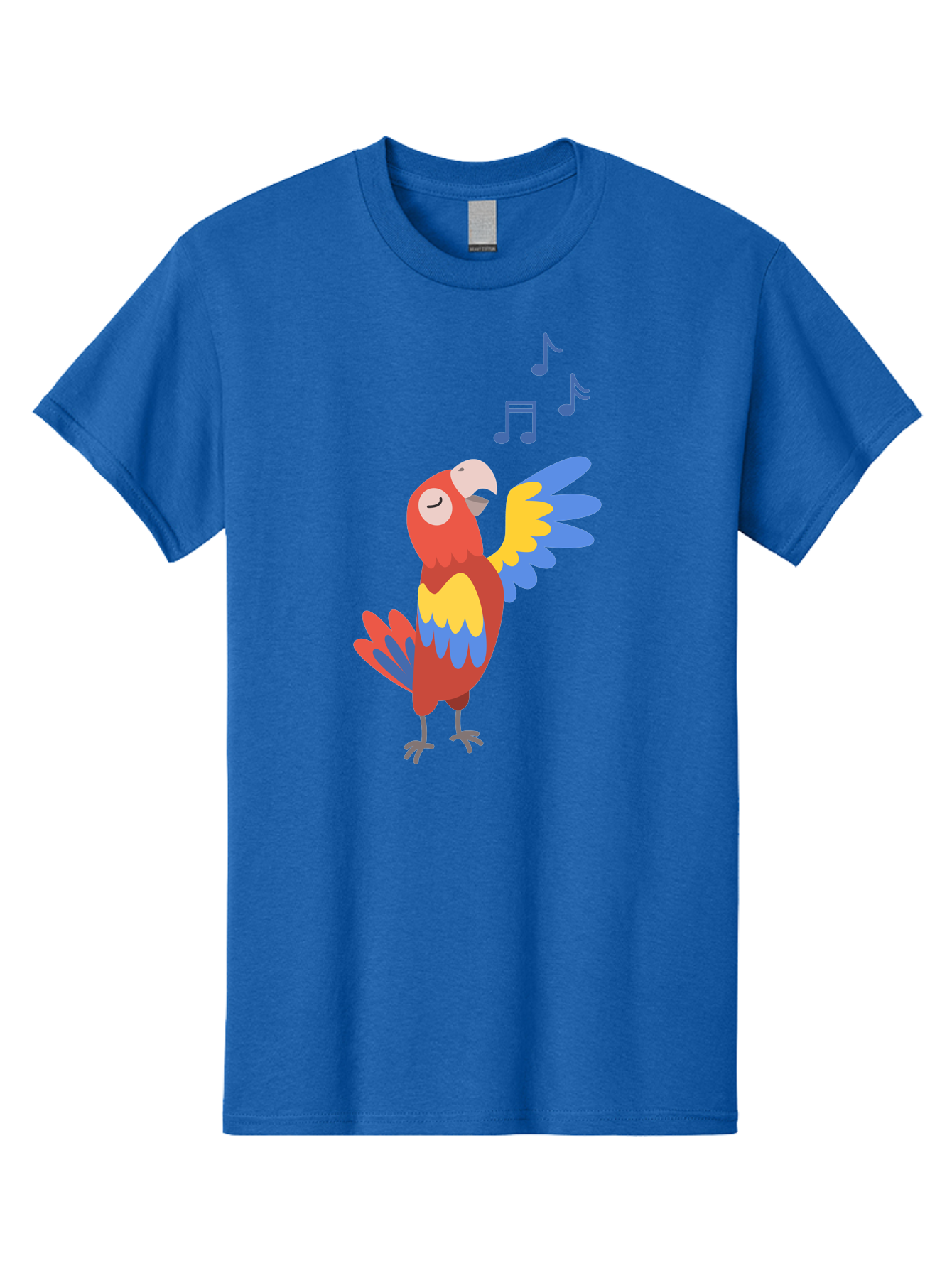 Singing-Parrot-1 Men'S Graphic Tee, 100% Cotton, Comfortable Casual Summer Wear, Machine Washable, Singing Parrot, Colorful Bird, Music Notes, Vibrant Plumage, Happy Expression, Melodic Sounds, Tropical Ambiance, Lively Atmosphere, Aab884 27