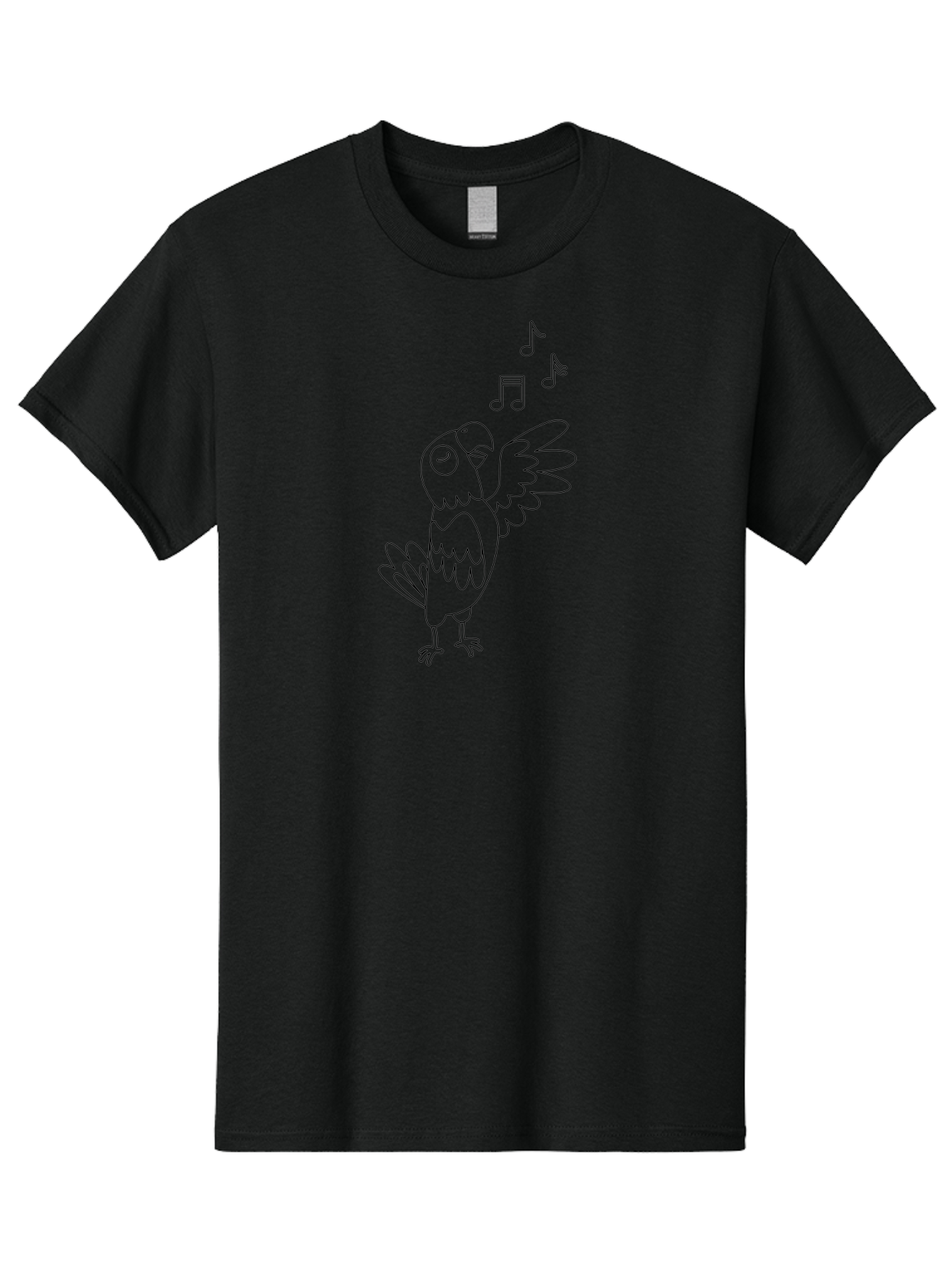 Singing-Parrot-2 Men'S Graphic Tee, 100% Cotton, Comfortable Casual Summer Wear, Machine Washable, Parrot Singing, Bird Song, Musical Notes, Cartoon Parrot, Bird Illustration, Singing Bird, Melody, Music, Parrot Illustration, Funny Parrot, Aab885 11