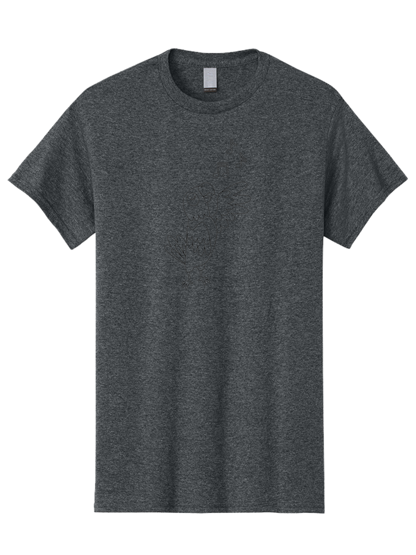 Singing-Parrot-2 Men'S Graphic Tee, 100% Cotton, Comfortable Casual Summer Wear, Machine Washable, Parrot Singing, Bird Song, Musical Notes, Cartoon Parrot, Bird Illustration, Singing Bird, Melody, Music, Parrot Illustration, Funny Parrot, Aab885 25