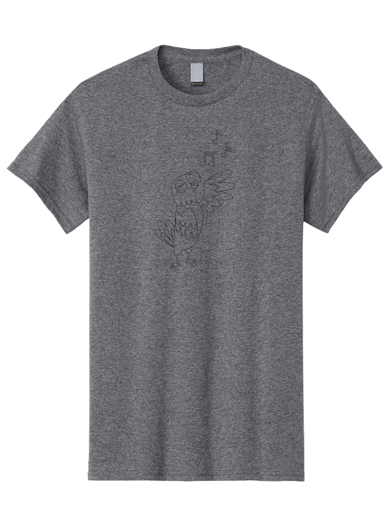 Singing-Parrot-2 Men'S Graphic Tee, 100% Cotton, Comfortable Casual Summer Wear, Machine Washable, Parrot Singing, Bird Song, Musical Notes, Cartoon Parrot, Bird Illustration, Singing Bird, Melody, Music, Parrot Illustration, Funny Parrot, Aab885 29
