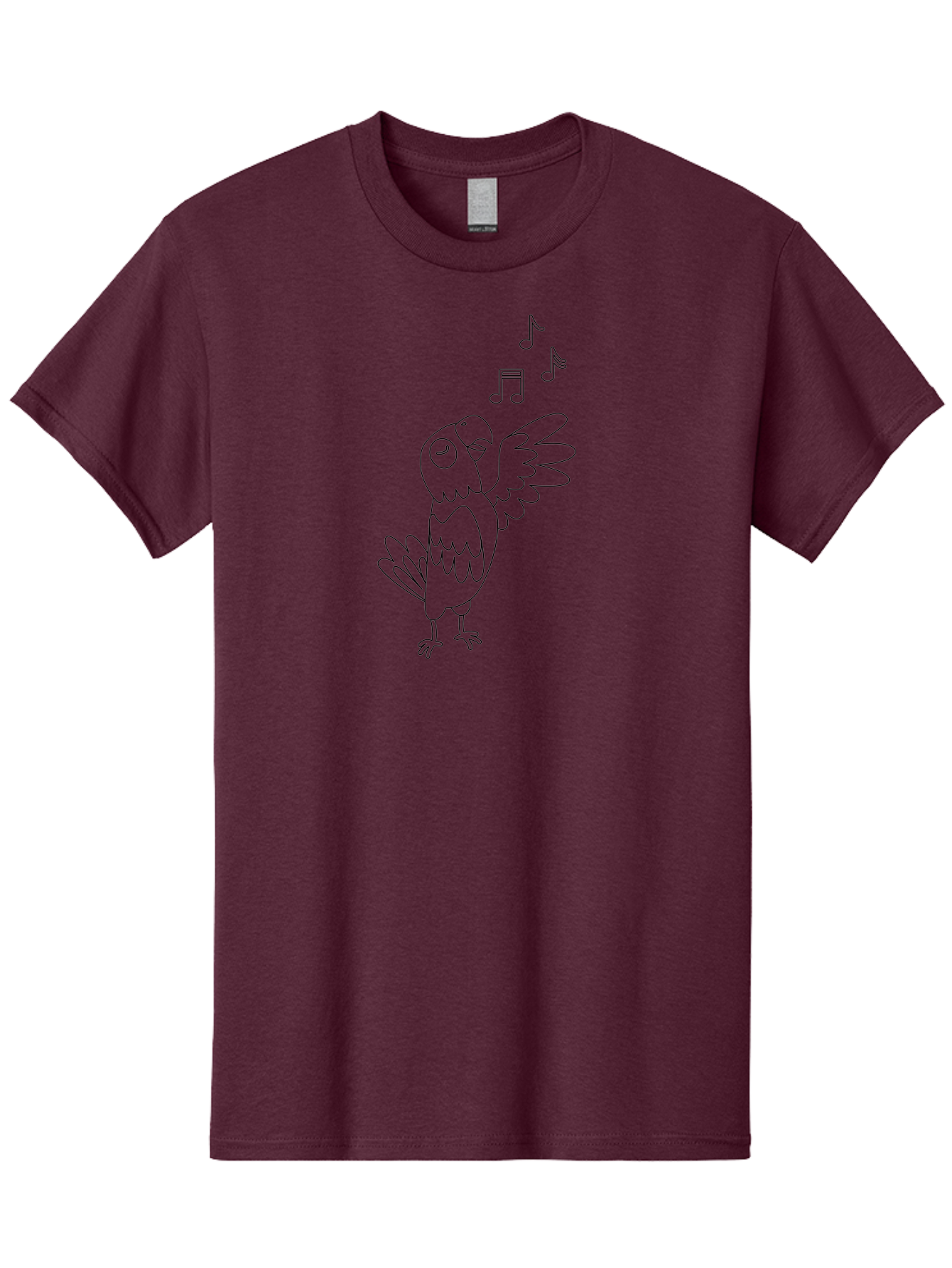 Singing-Parrot-2 Men'S Graphic Tee, 100% Cotton, Comfortable Casual Summer Wear, Machine Washable, Parrot Singing, Bird Song, Musical Notes, Cartoon Parrot, Bird Illustration, Singing Bird, Melody, Music, Parrot Illustration, Funny Parrot, Aab885 19