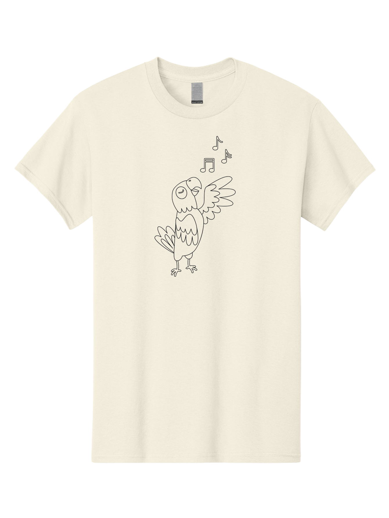 Singing-Parrot-2 Men'S Graphic Tee, 100% Cotton, Comfortable Casual Summer Wear, Machine Washable, Parrot Singing, Bird Song, Musical Notes, Cartoon Parrot, Bird Illustration, Singing Bird, Melody, Music, Parrot Illustration, Funny Parrot, Aab885 17