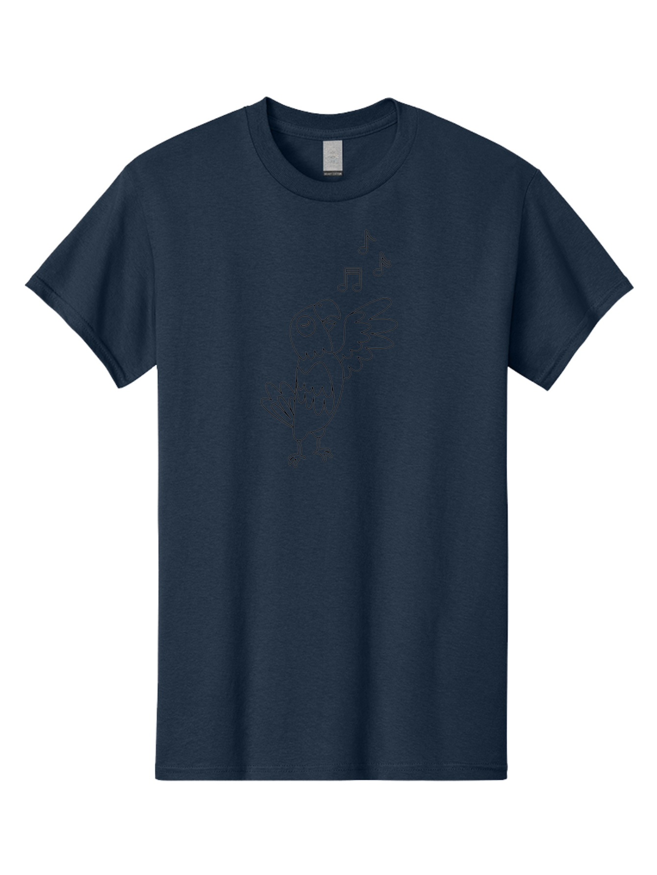 Singing-Parrot-2 Men'S Graphic Tee, 100% Cotton, Comfortable Casual Summer Wear, Machine Washable, Parrot Singing, Bird Song, Musical Notes, Cartoon Parrot, Bird Illustration, Singing Bird, Melody, Music, Parrot Illustration, Funny Parrot, Aab885 3