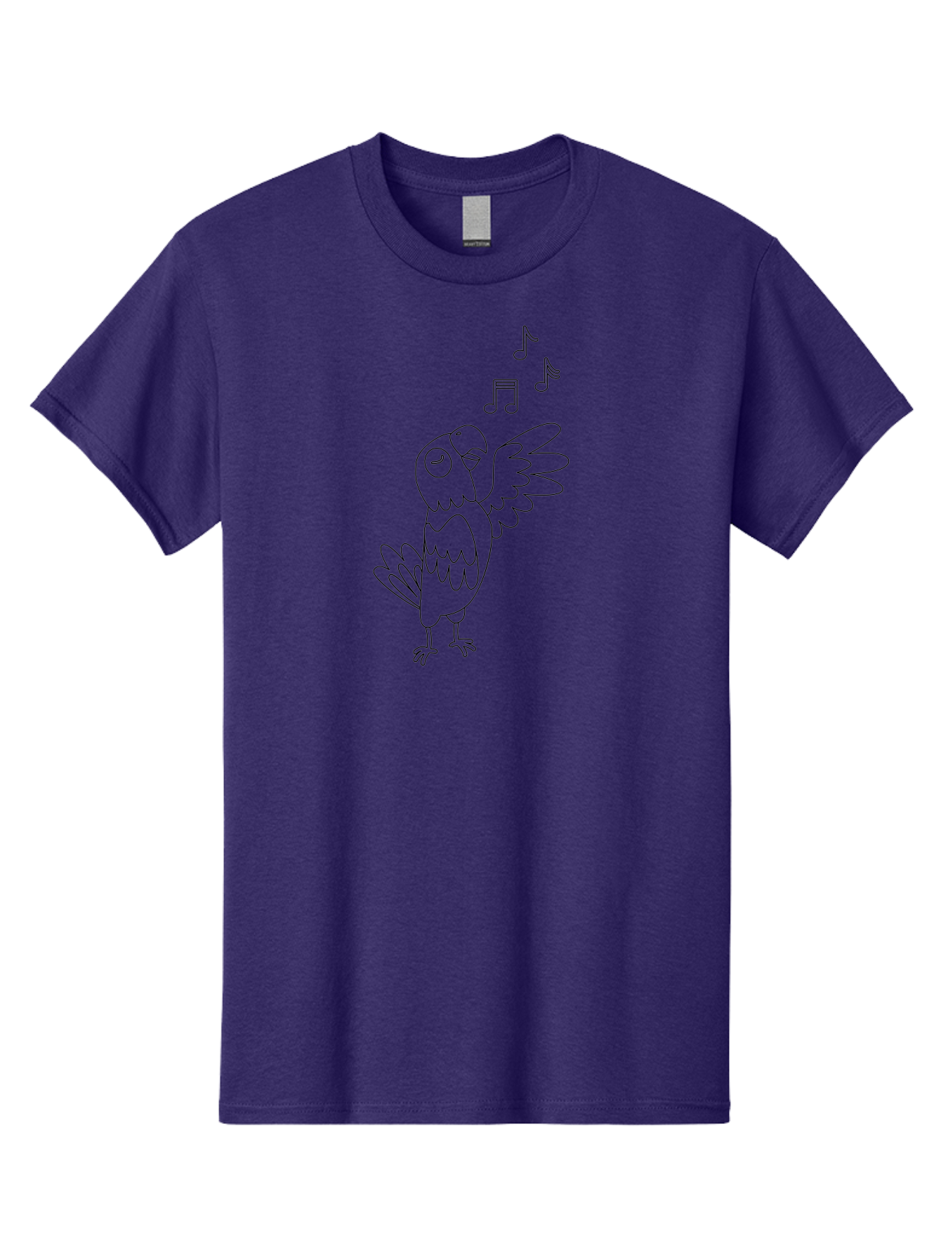 Singing-Parrot-2 Men'S Graphic Tee, 100% Cotton, Comfortable Casual Summer Wear, Machine Washable, Parrot Singing, Bird Song, Musical Notes, Cartoon Parrot, Bird Illustration, Singing Bird, Melody, Music, Parrot Illustration, Funny Parrot, Aab885 7