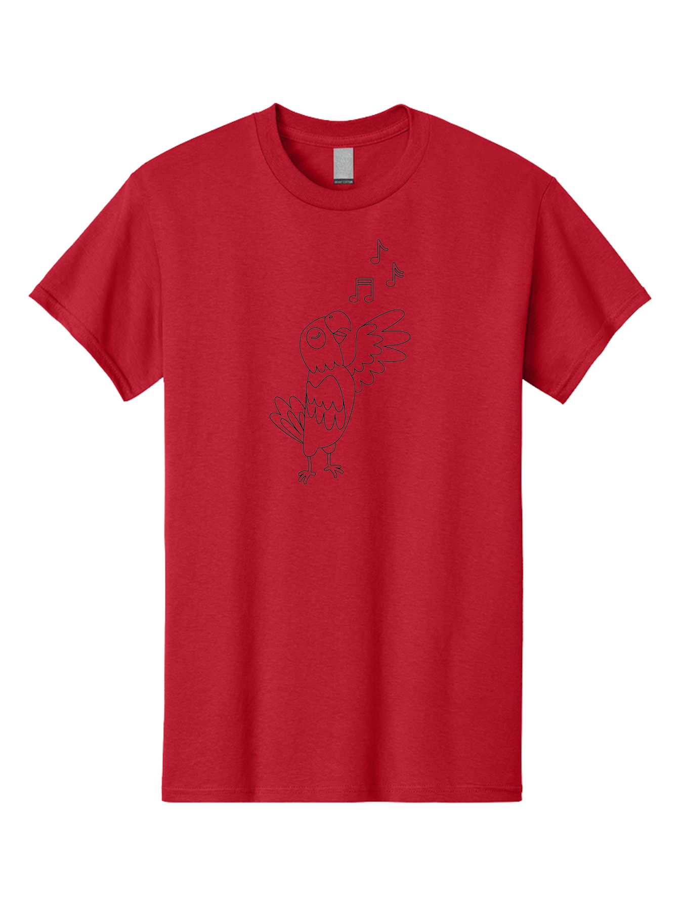 Singing-Parrot-2 Men'S Graphic Tee, 100% Cotton, Comfortable Casual Summer Wear, Machine Washable, Parrot Singing, Bird Song, Musical Notes, Cartoon Parrot, Bird Illustration, Singing Bird, Melody, Music, Parrot Illustration, Funny Parrot, Aab885 9