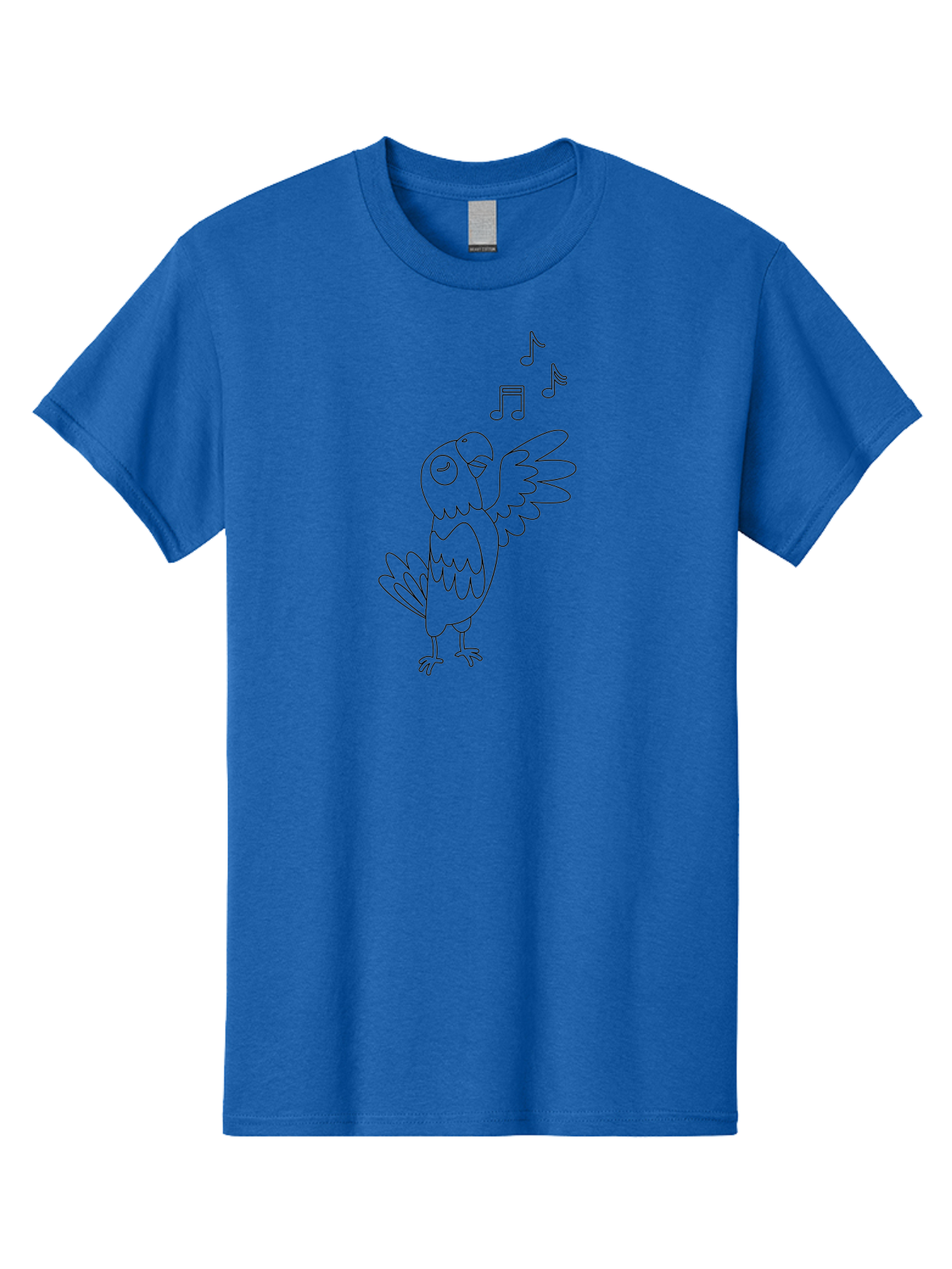 Singing-Parrot-2 Men'S Graphic Tee, 100% Cotton, Comfortable Casual Summer Wear, Machine Washable, Parrot Singing, Bird Song, Musical Notes, Cartoon Parrot, Bird Illustration, Singing Bird, Melody, Music, Parrot Illustration, Funny Parrot, Aab885 15