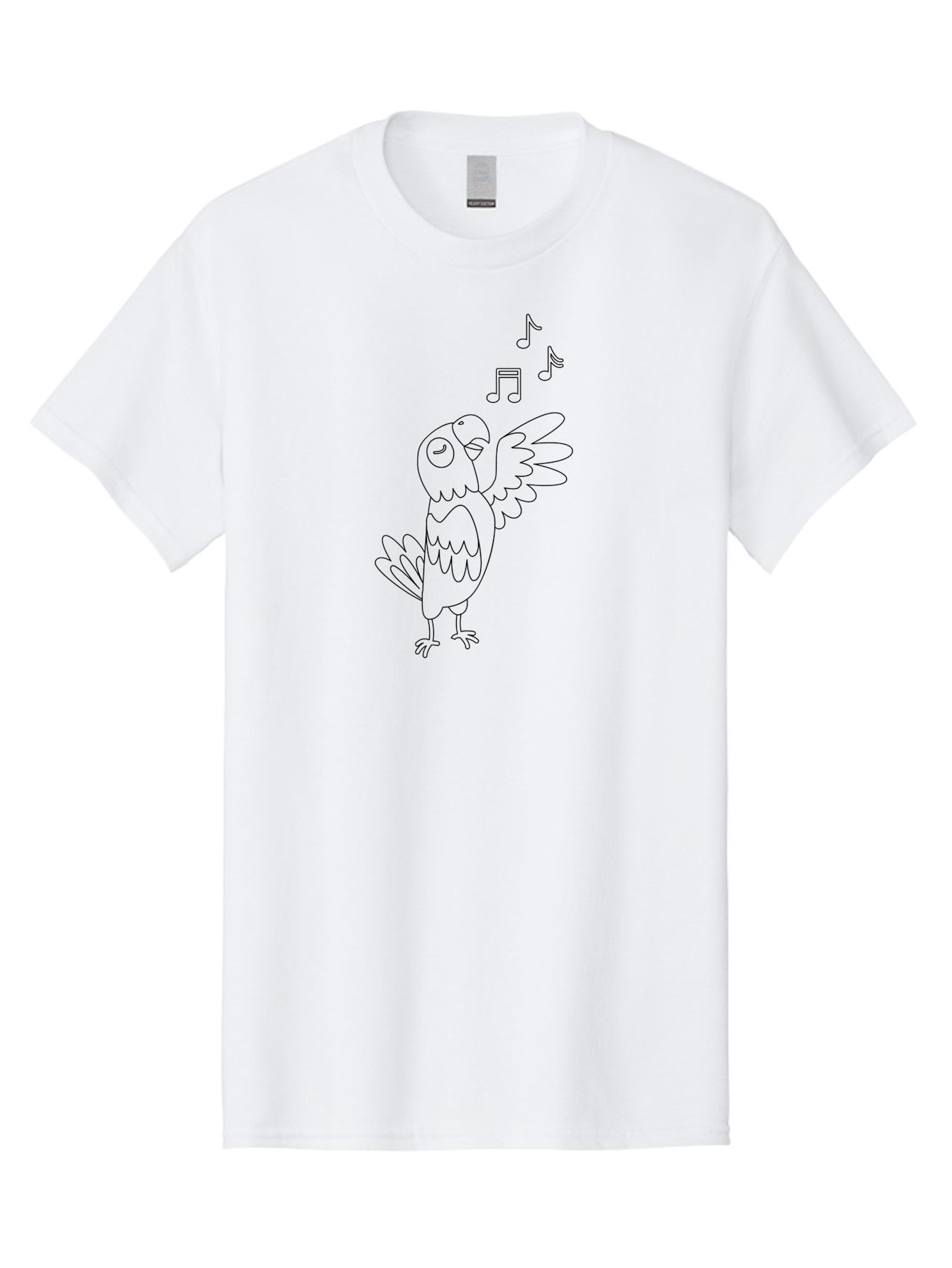 Singing-Parrot-2 Men'S Graphic Tee, 100% Cotton, Comfortable Casual Summer Wear, Machine Washable, Parrot Singing, Bird Song, Musical Notes, Cartoon Parrot, Bird Illustration, Singing Bird, Melody, Music, Parrot Illustration, Funny Parrot, Aab885 23
