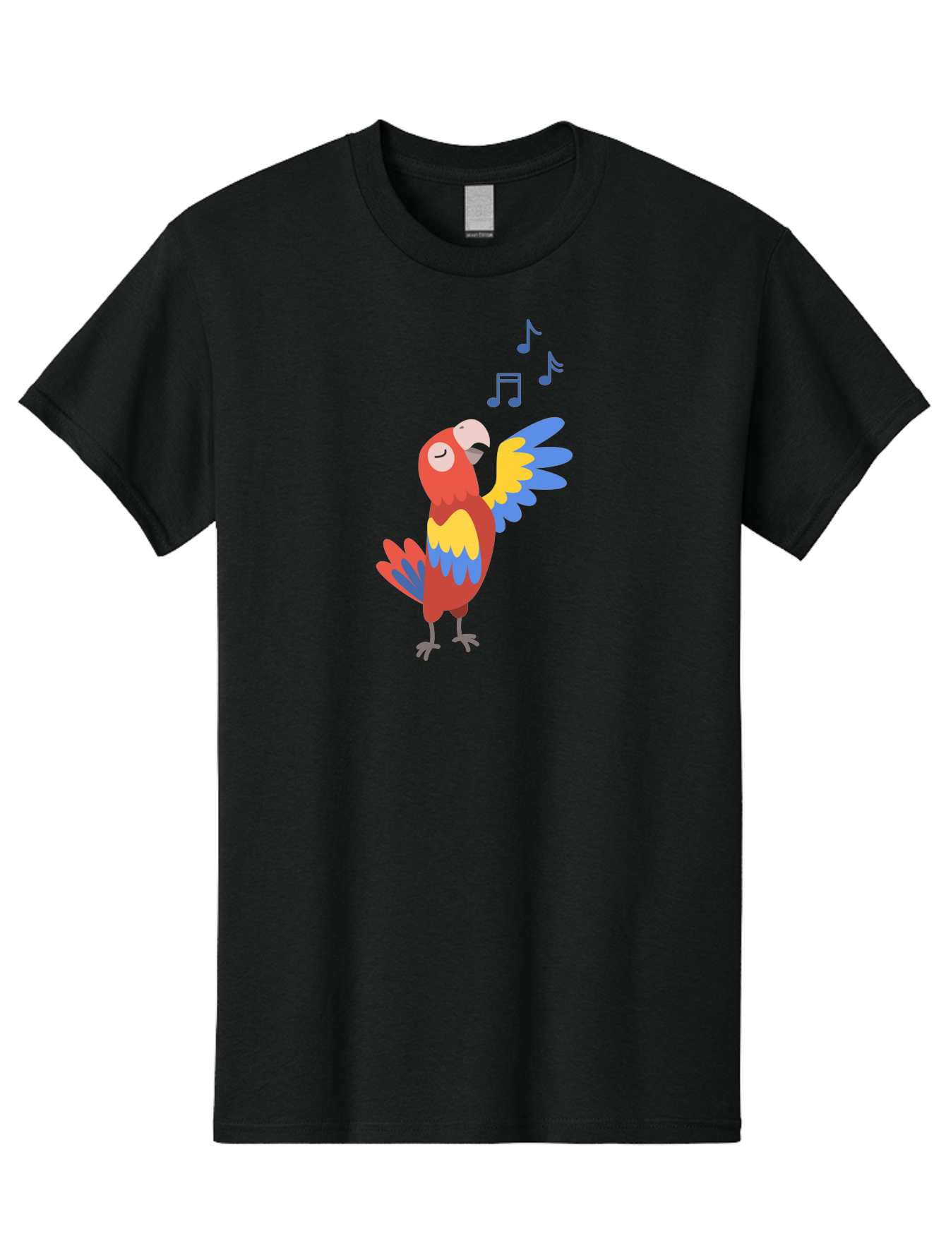 Singing-Parrot Men'S Graphic Tee, 100% Cotton, Comfortable Casual Summer Wear, Machine Washable, Colorful Parrot, Singing Bird, Vibrant Plumage, Tropical Bird, Happy Atmosphere, Melodic Sounds, Bird Song, Joyful Creature Aab887 7