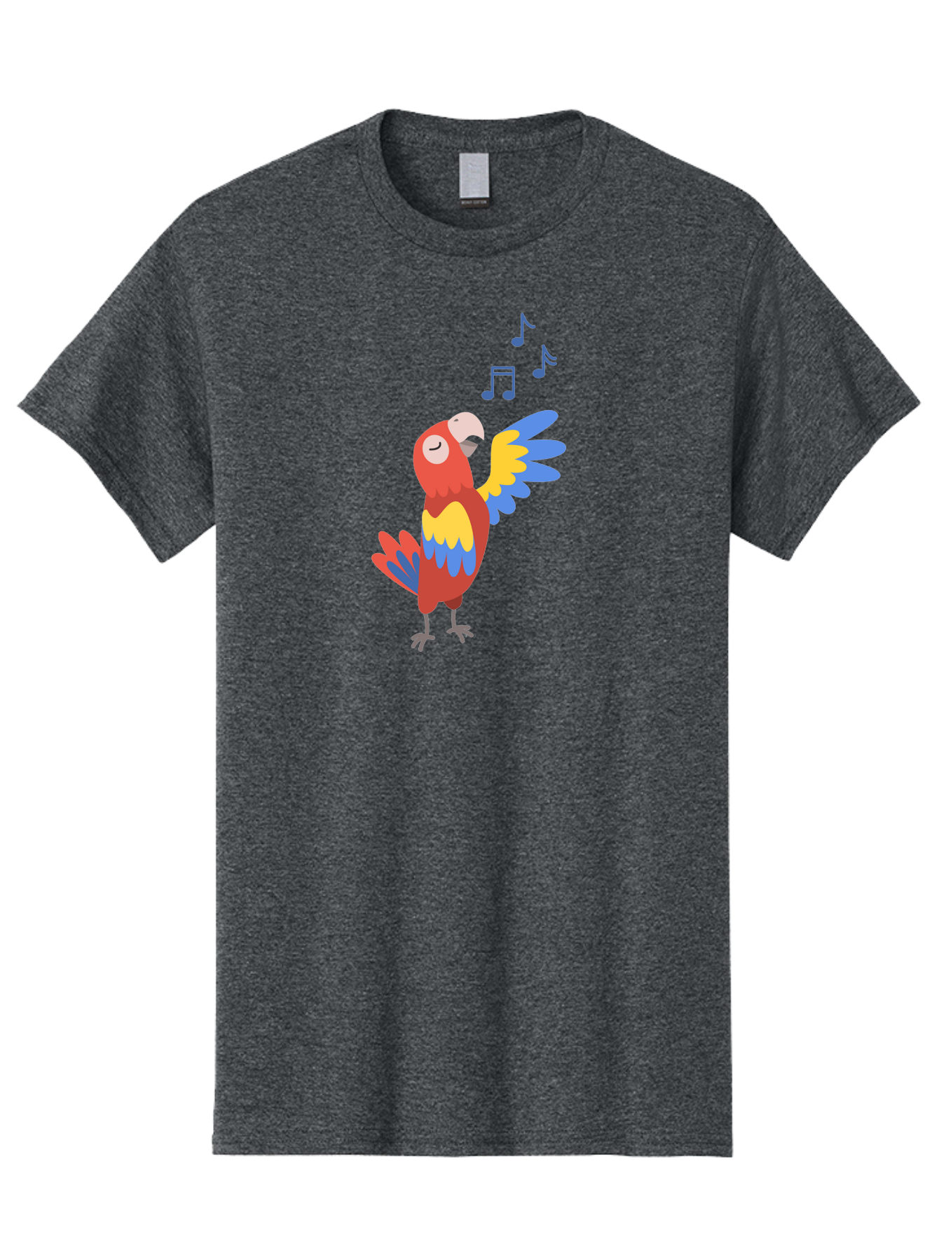 Singing-Parrot Men'S Graphic Tee, 100% Cotton, Comfortable Casual Summer Wear, Machine Washable, Colorful Parrot, Singing Bird, Vibrant Plumage, Tropical Bird, Happy Atmosphere, Melodic Sounds, Bird Song, Joyful Creature Aab887 29