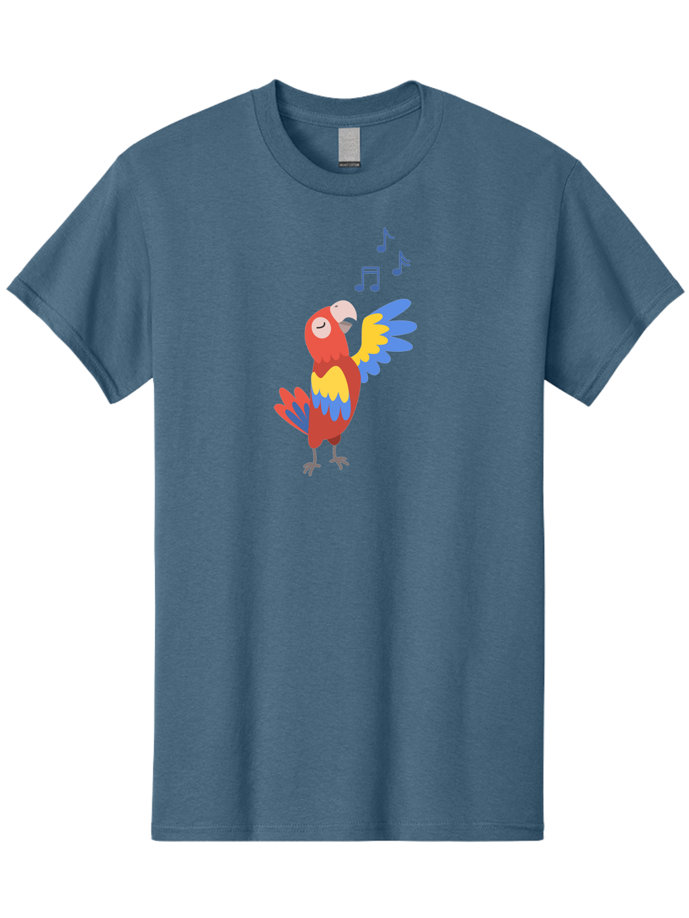 Singing-Parrot Men'S Graphic Tee, 100% Cotton, Comfortable Casual Summer Wear, Machine Washable, Colorful Parrot, Singing Bird, Vibrant Plumage, Tropical Bird, Happy Atmosphere, Melodic Sounds, Bird Song, Joyful Creature Aab887 27