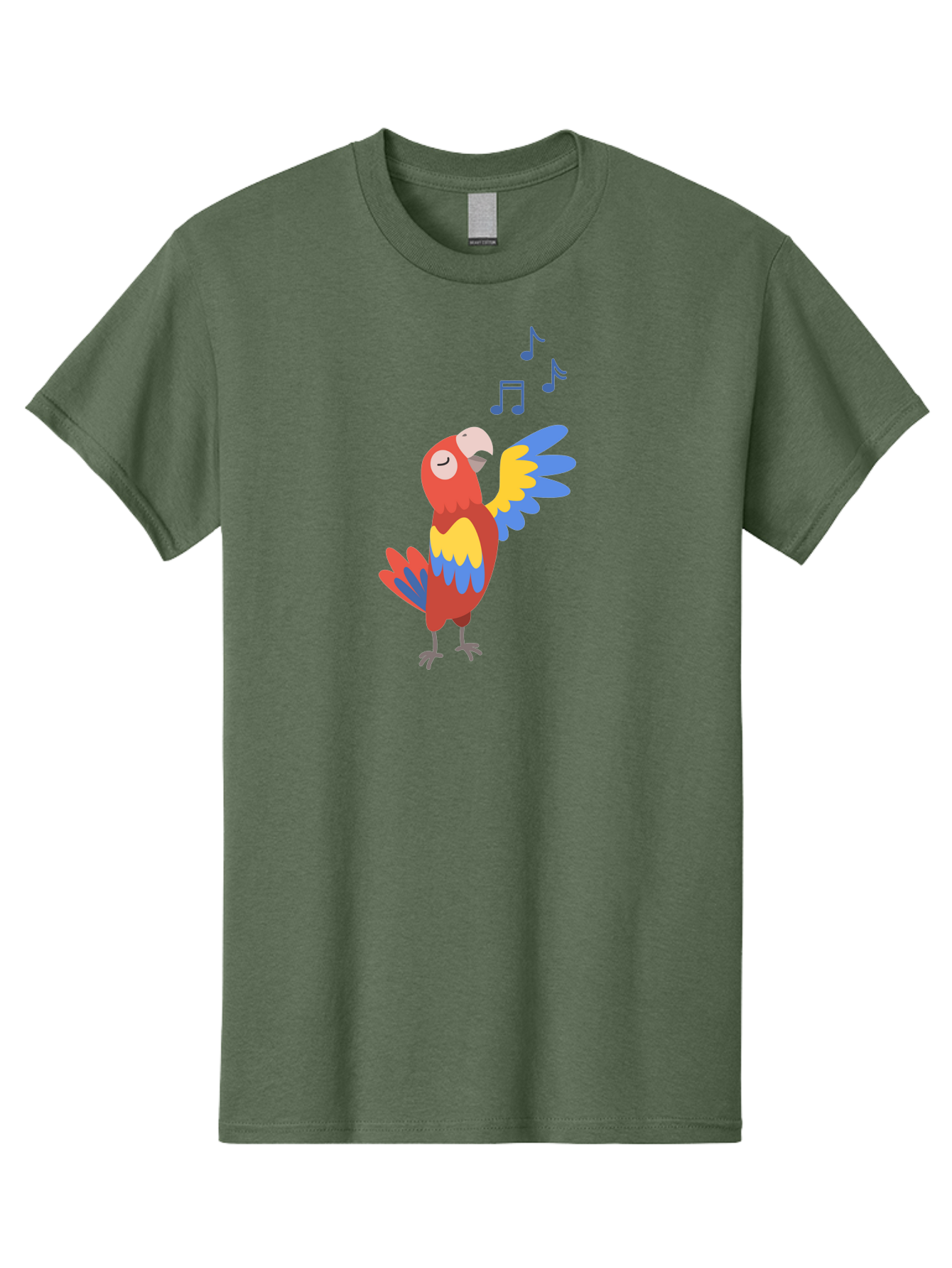 Singing-Parrot Men'S Graphic Tee, 100% Cotton, Comfortable Casual Summer Wear, Machine Washable, Colorful Parrot, Singing Bird, Vibrant Plumage, Tropical Bird, Happy Atmosphere, Melodic Sounds, Bird Song, Joyful Creature Aab887 15