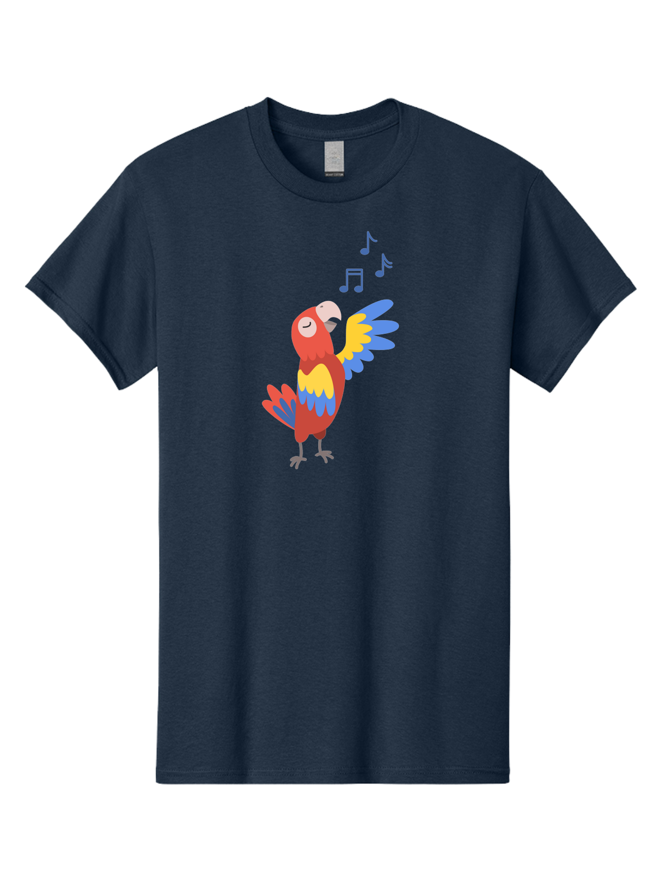 Singing-Parrot Men'S Graphic Tee, 100% Cotton, Comfortable Casual Summer Wear, Machine Washable, Colorful Parrot, Singing Bird, Vibrant Plumage, Tropical Bird, Happy Atmosphere, Melodic Sounds, Bird Song, Joyful Creature Aab887 21