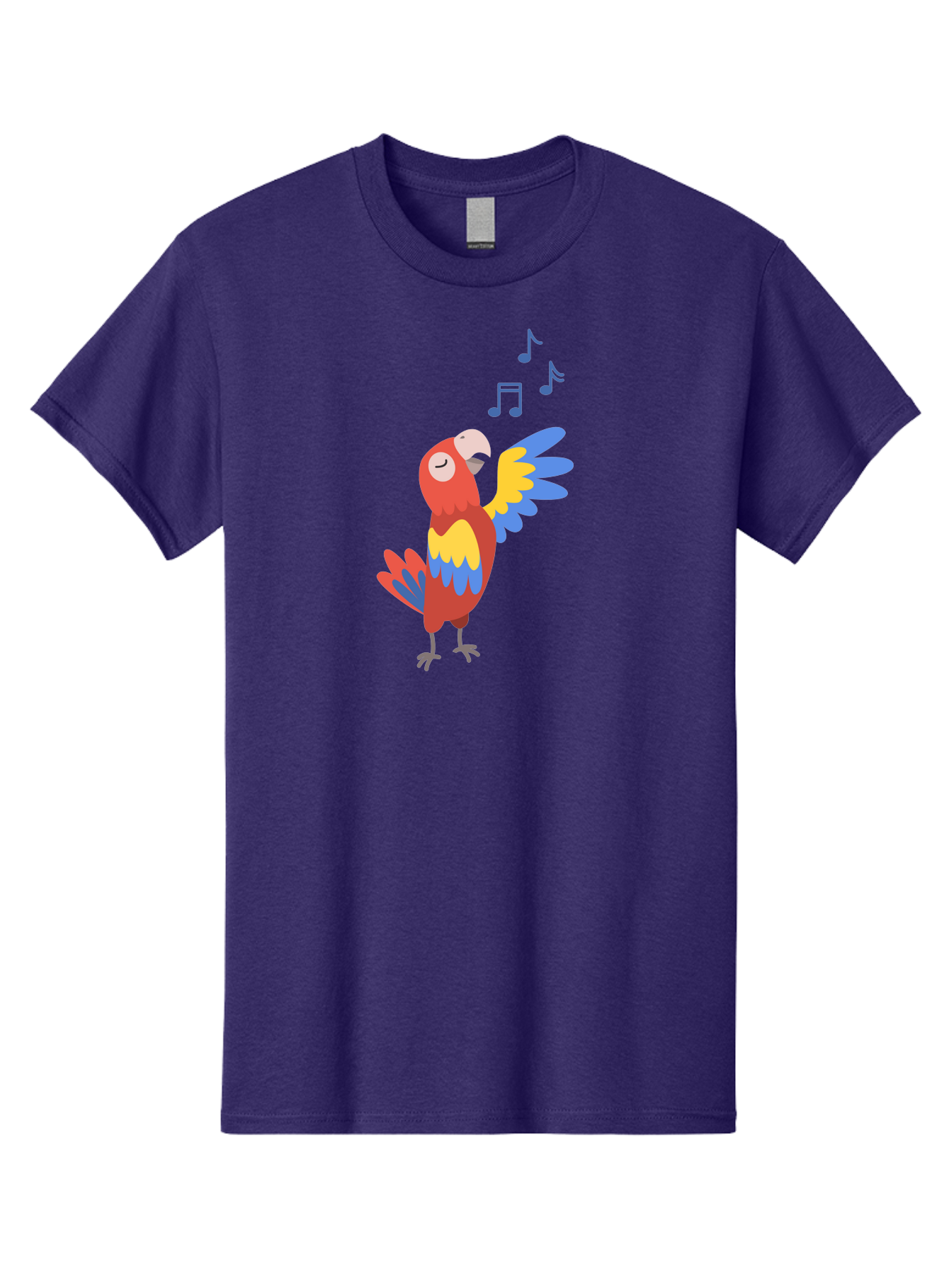 Singing-Parrot Men'S Graphic Tee, 100% Cotton, Comfortable Casual Summer Wear, Machine Washable, Colorful Parrot, Singing Bird, Vibrant Plumage, Tropical Bird, Happy Atmosphere, Melodic Sounds, Bird Song, Joyful Creature Aab887 23