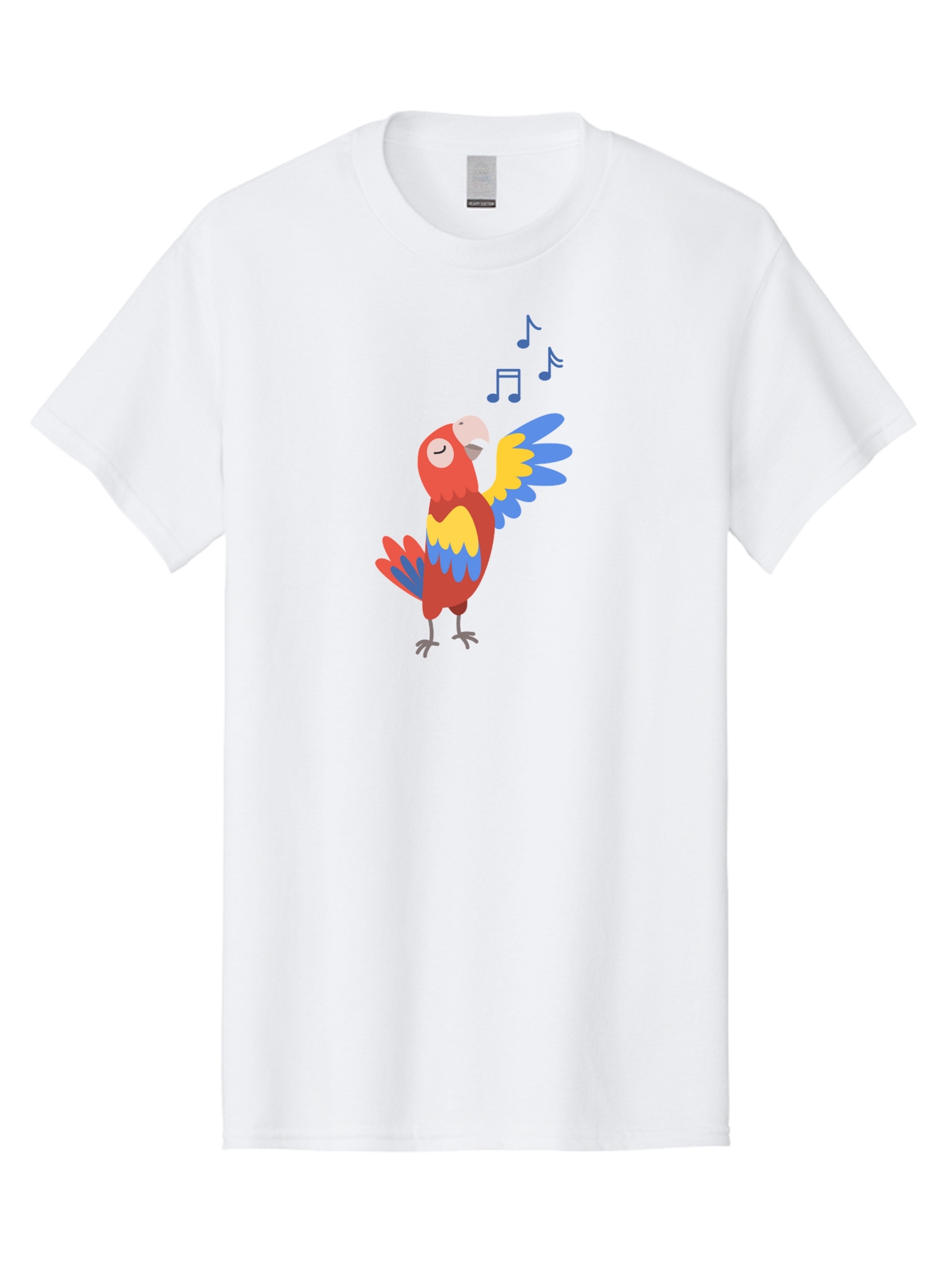 Singing-Parrot Men'S Graphic Tee, 100% Cotton, Comfortable Casual Summer Wear, Machine Washable, Colorful Parrot, Singing Bird, Vibrant Plumage, Tropical Bird, Happy Atmosphere, Melodic Sounds, Bird Song, Joyful Creature Aab887 17