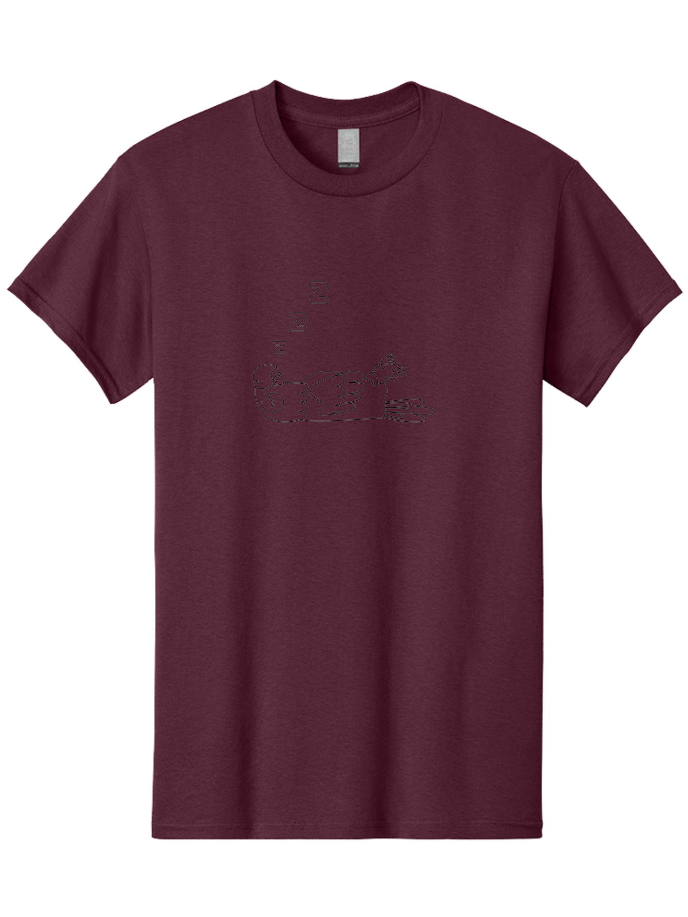 Sleeping-Parrot-2 Men'S Graphic Tee, 100% Cotton, Comfortable Casual Summer Wear, Machine Washable, Sleeping Parrot, Cartoon Bird, Resting Animal, Peaceful Scene, Sleeping Creature, Zzz, Dreamy Atmosphere, Relaxed Parrot, Cute Illustration Aab889 13